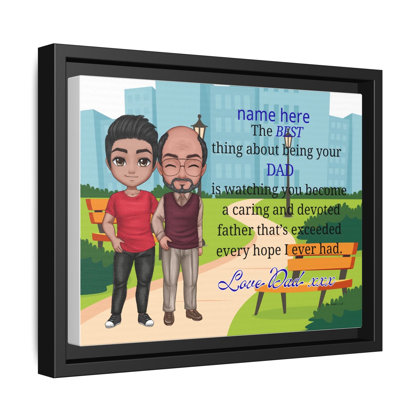 Personalized Father & Son Canvas Print — “The Best Thing About Being Your Dad” Framed Art