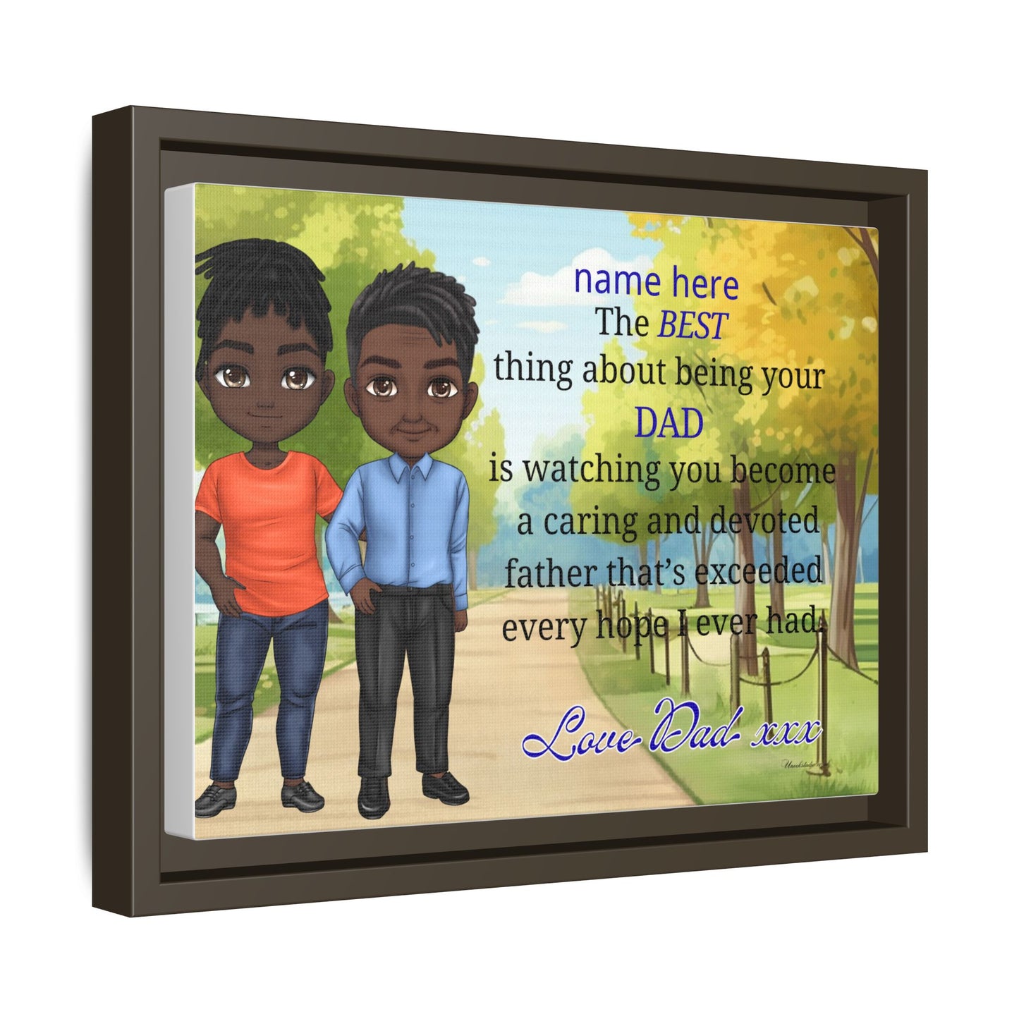 Framed Canvas Print — Personalized 'The Best Thing About Being Your Dad' Father's Day Art