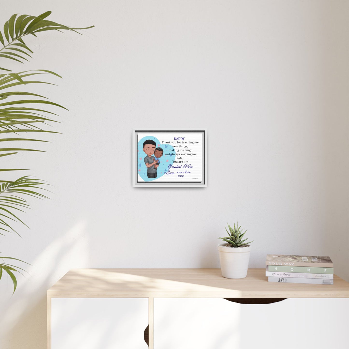 Personalized "Daddy — You Are My Greatest Hero" Framed Canvas Print