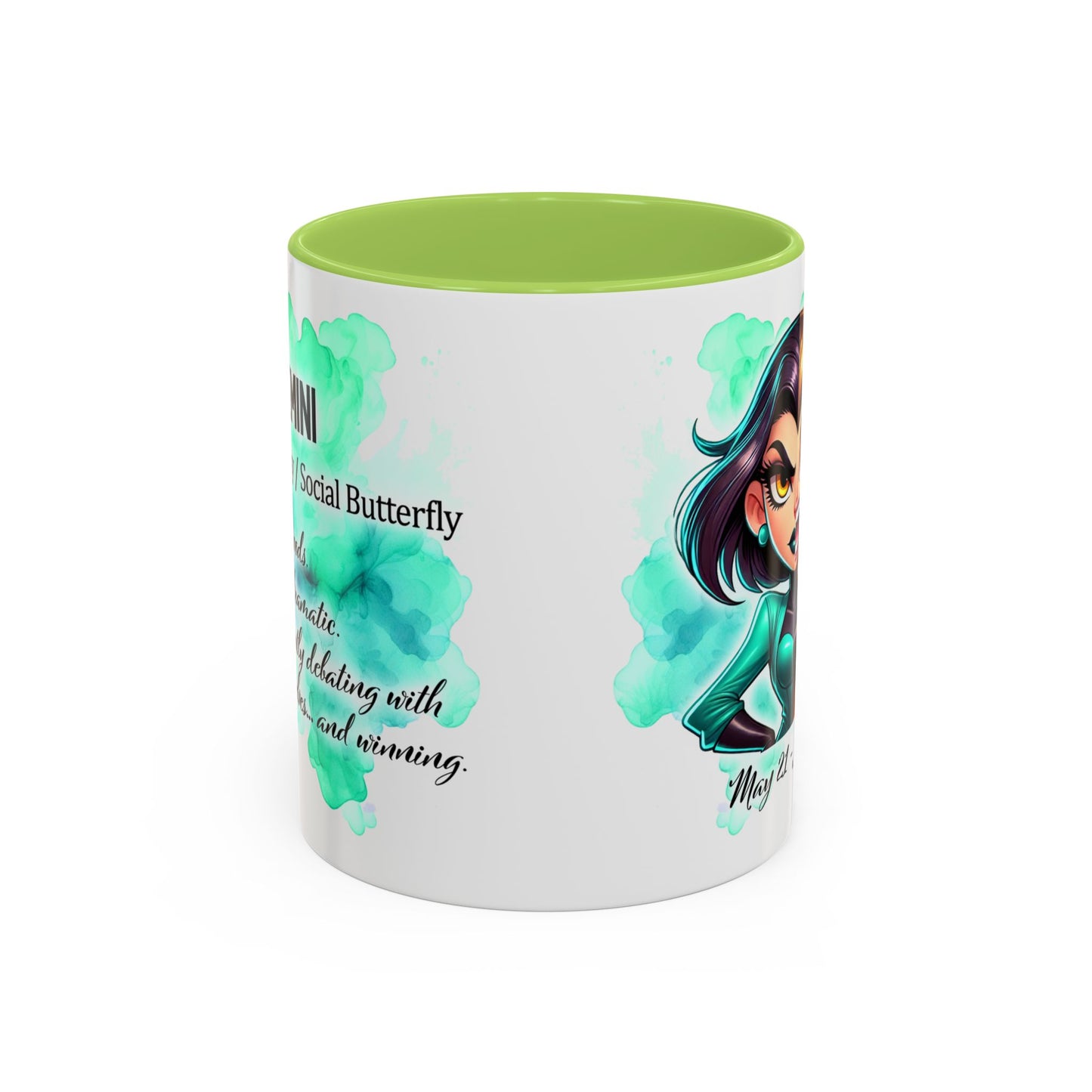 Gemini Zodiac Coffee Mug – May 21–June 20 Astrological Twin Design (Accent 11/15oz)