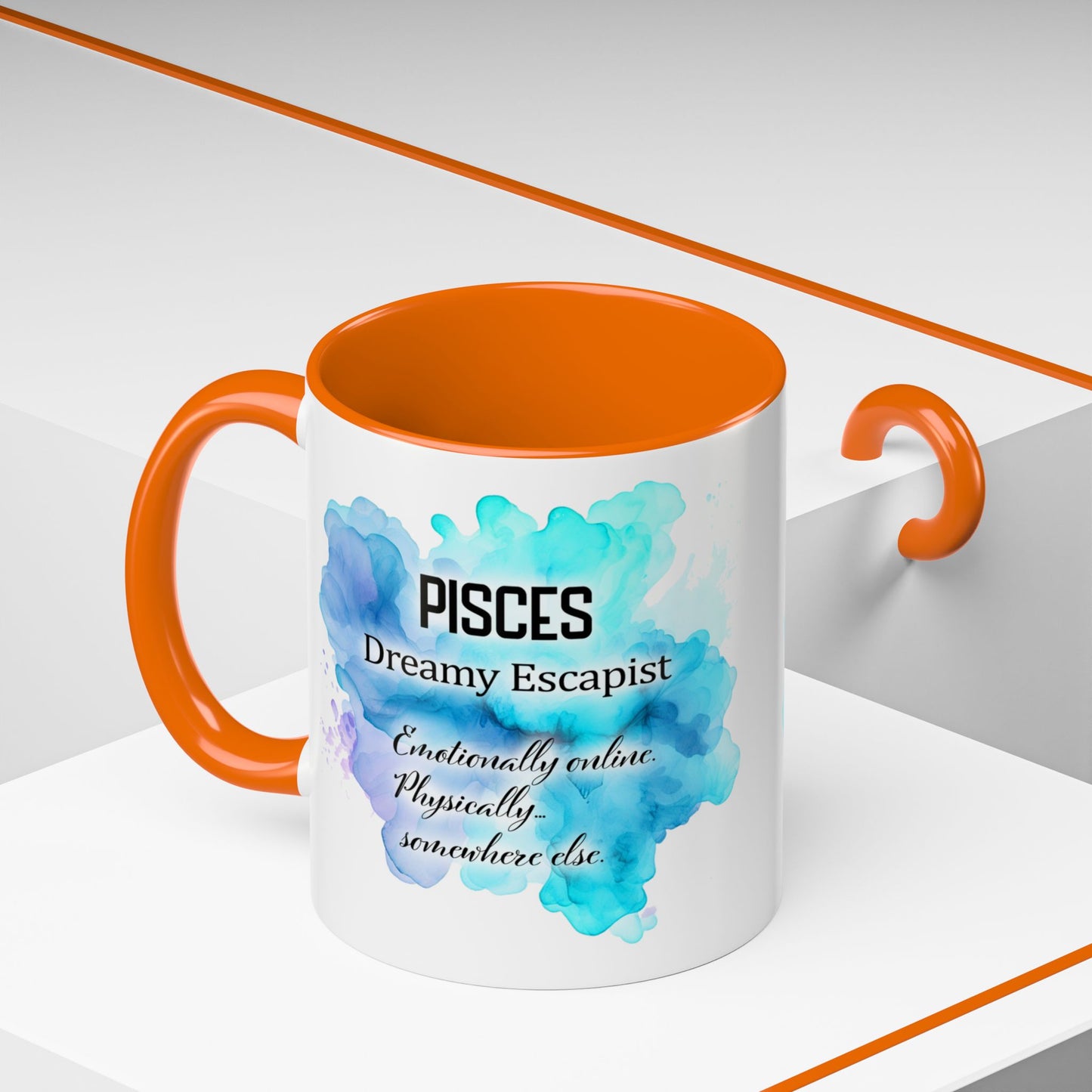 Pisces Zodiac Coffee Mug — Watercolor Mermaid Horoscope Accent Mug (Feb 19–Mar 20)
