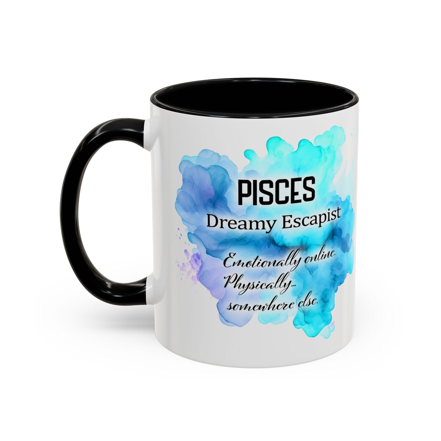Pisces Zodiac Coffee Mug — Watercolor Mermaid Horoscope Accent Mug (Feb 19–Mar 20)