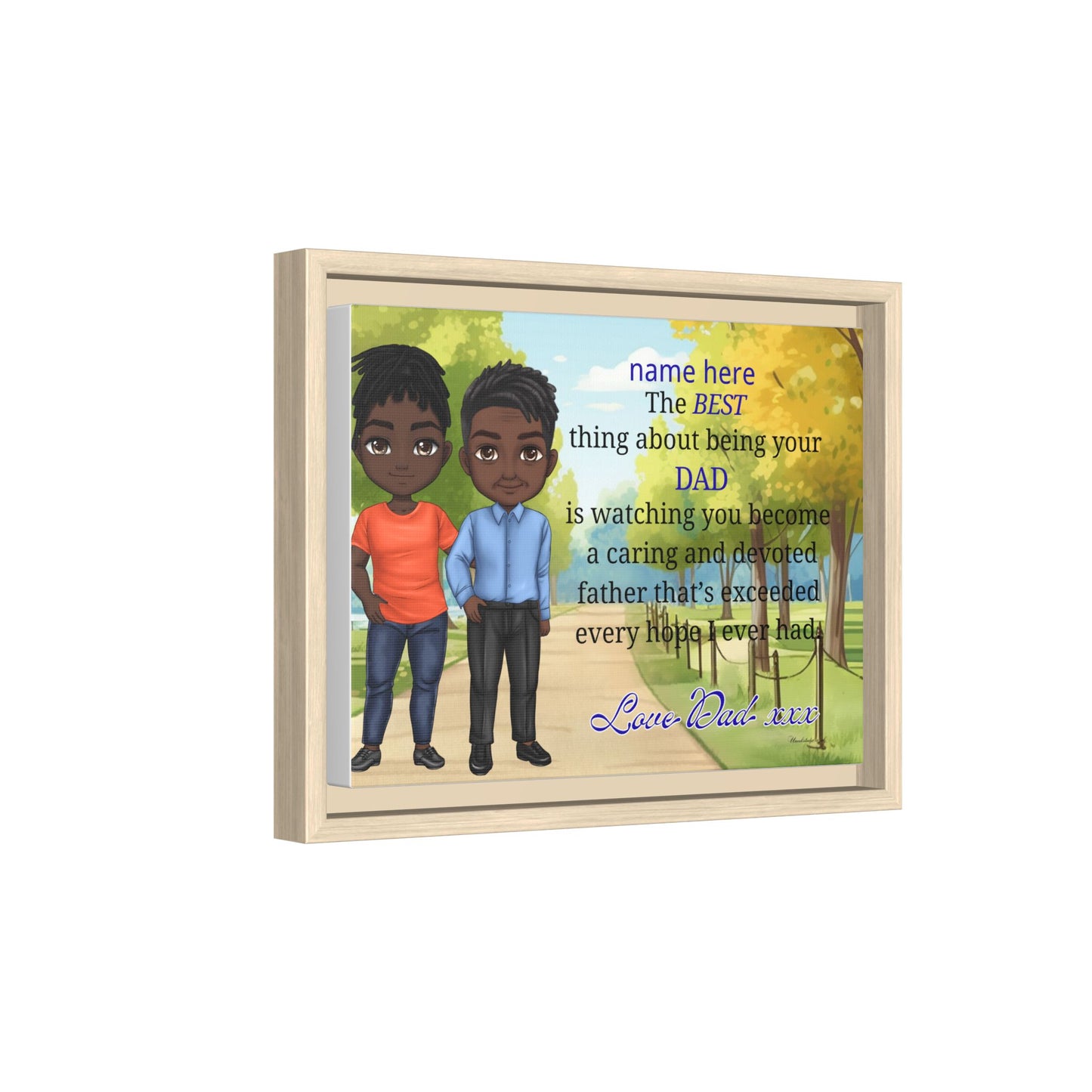Framed Canvas Print — Personalized 'The Best Thing About Being Your Dad' Father's Day Art