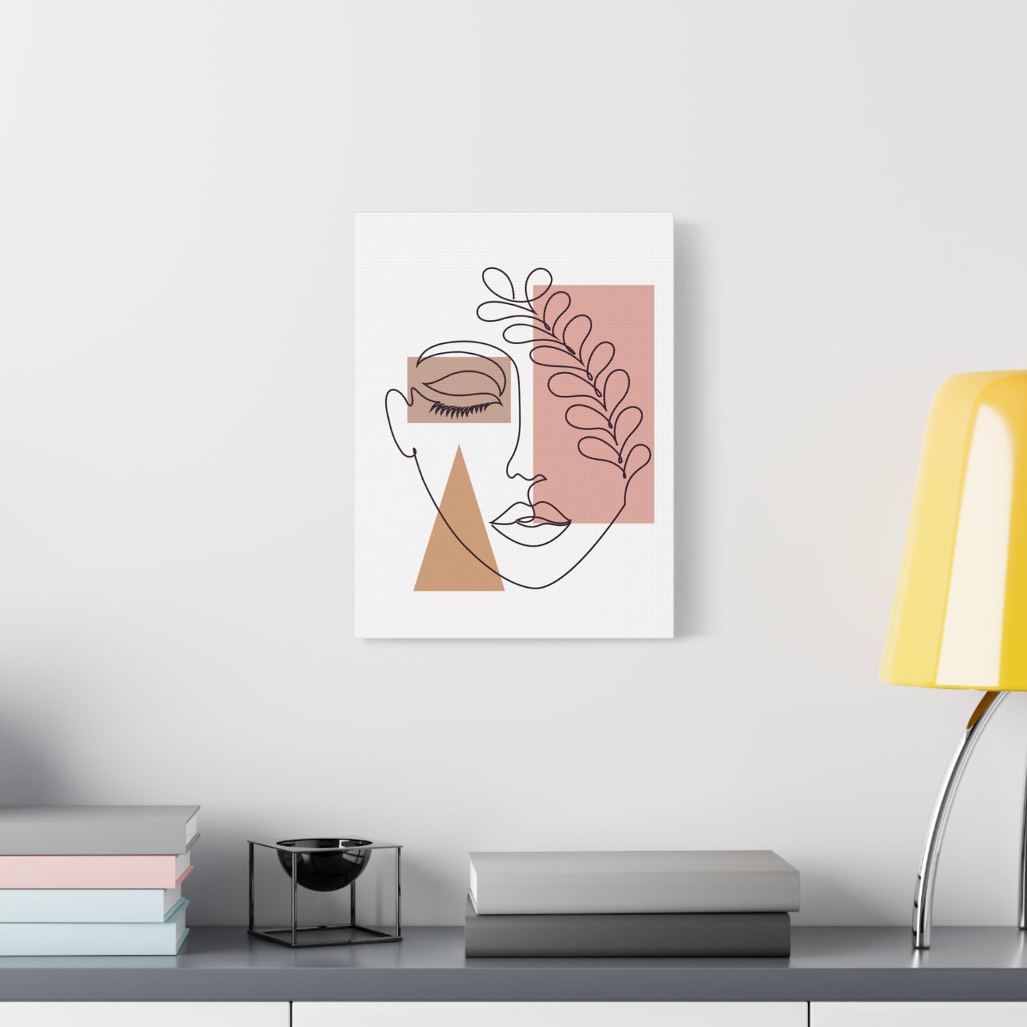 Abstract Face Canvas Art, Modern Home Decor, Minimalist Wall Print, Boho Aesthetic, Gift for Art Lovers, Living Room Decoration