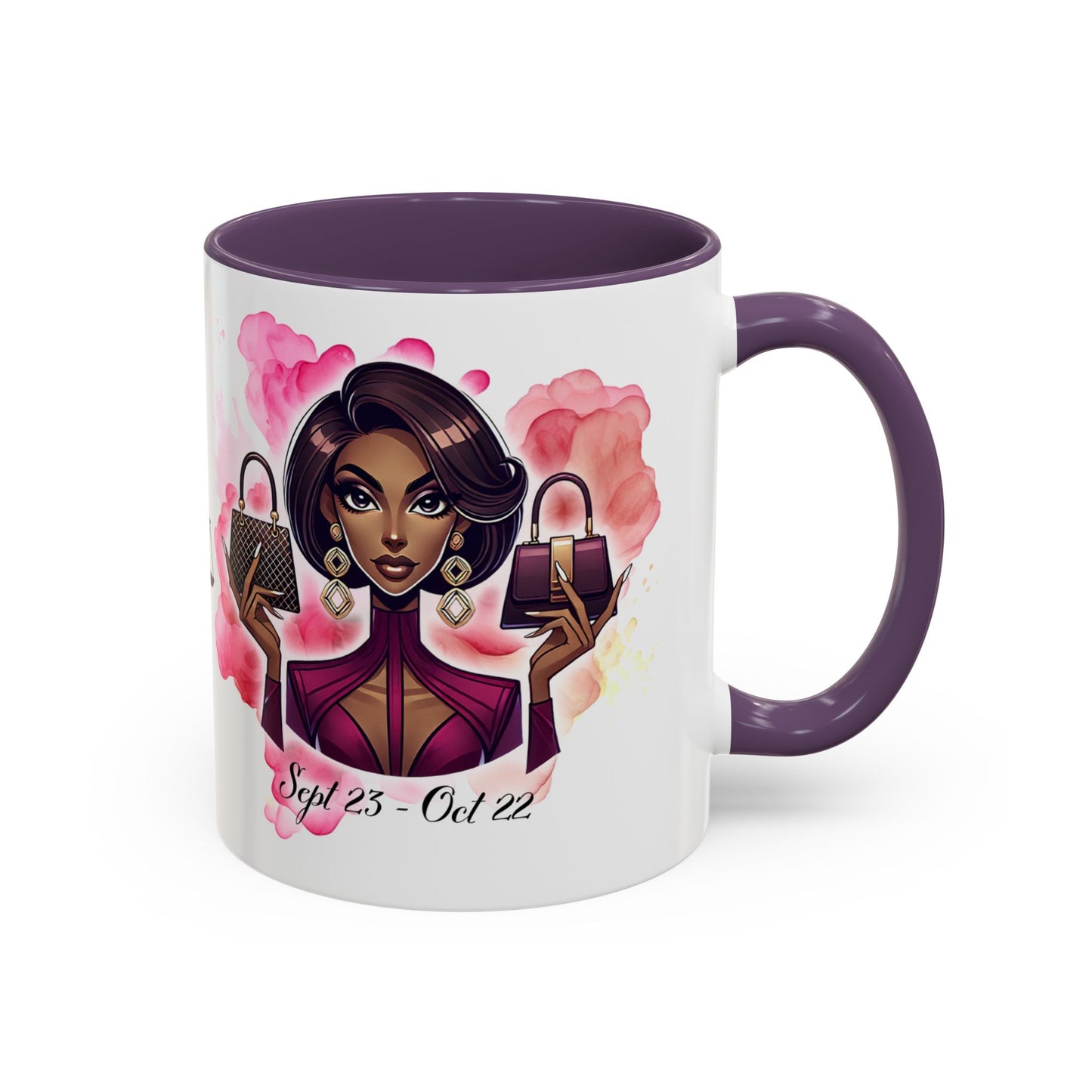 Libra Zodiac Coffee Mug — Elegant Libra Woman Design (Sept 23–Oct 22)