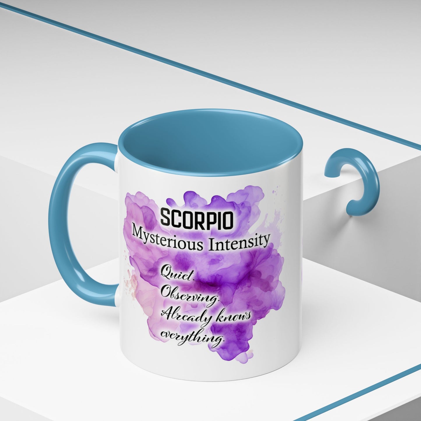 Scorpio Accent Coffee Mug — Zodiac Scorpio Girl Design (Oct 23–Nov 21)