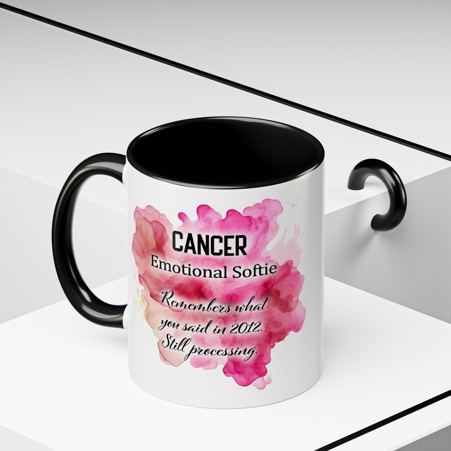 Cancer Zodiac Coffee Mug — Bold Pink Horoscope Design (Jun 21–Jul 22)