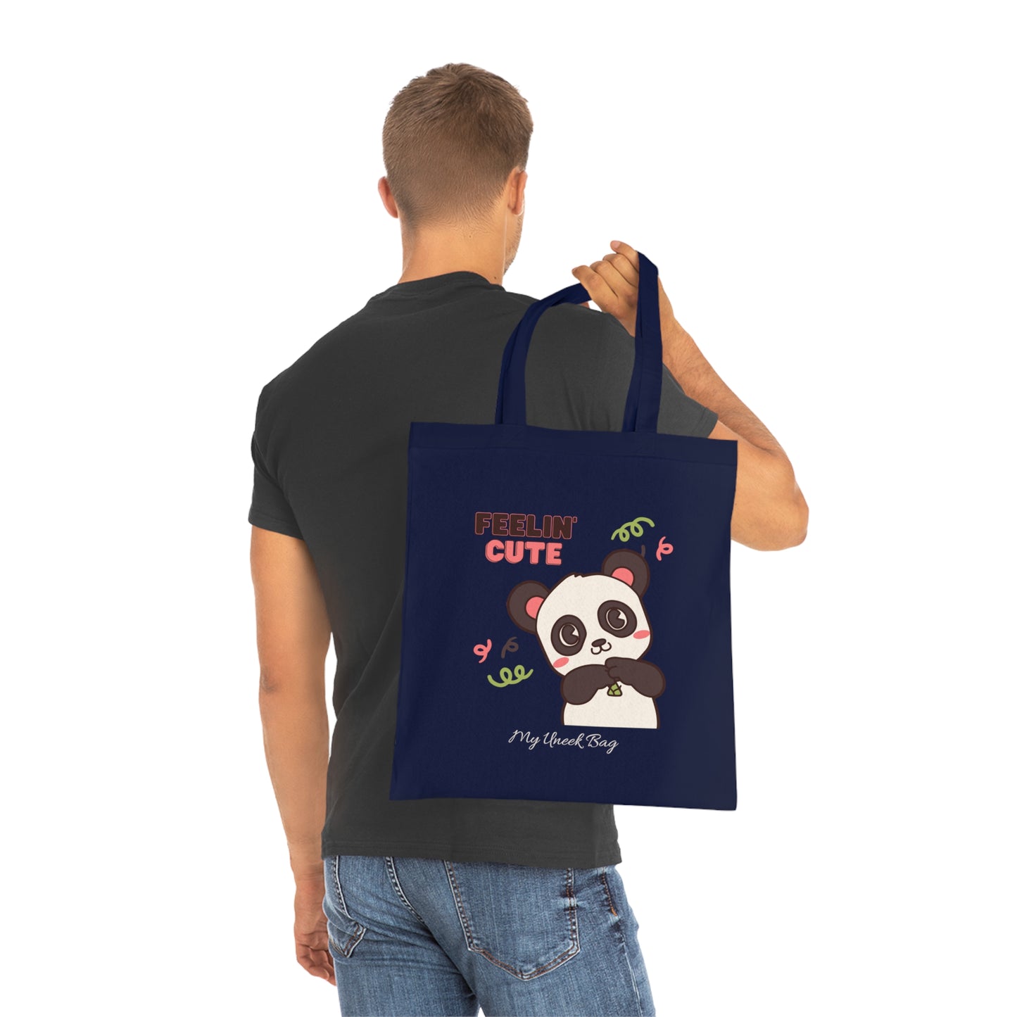 Feelin' Cute Panda Cotton Tote Bag