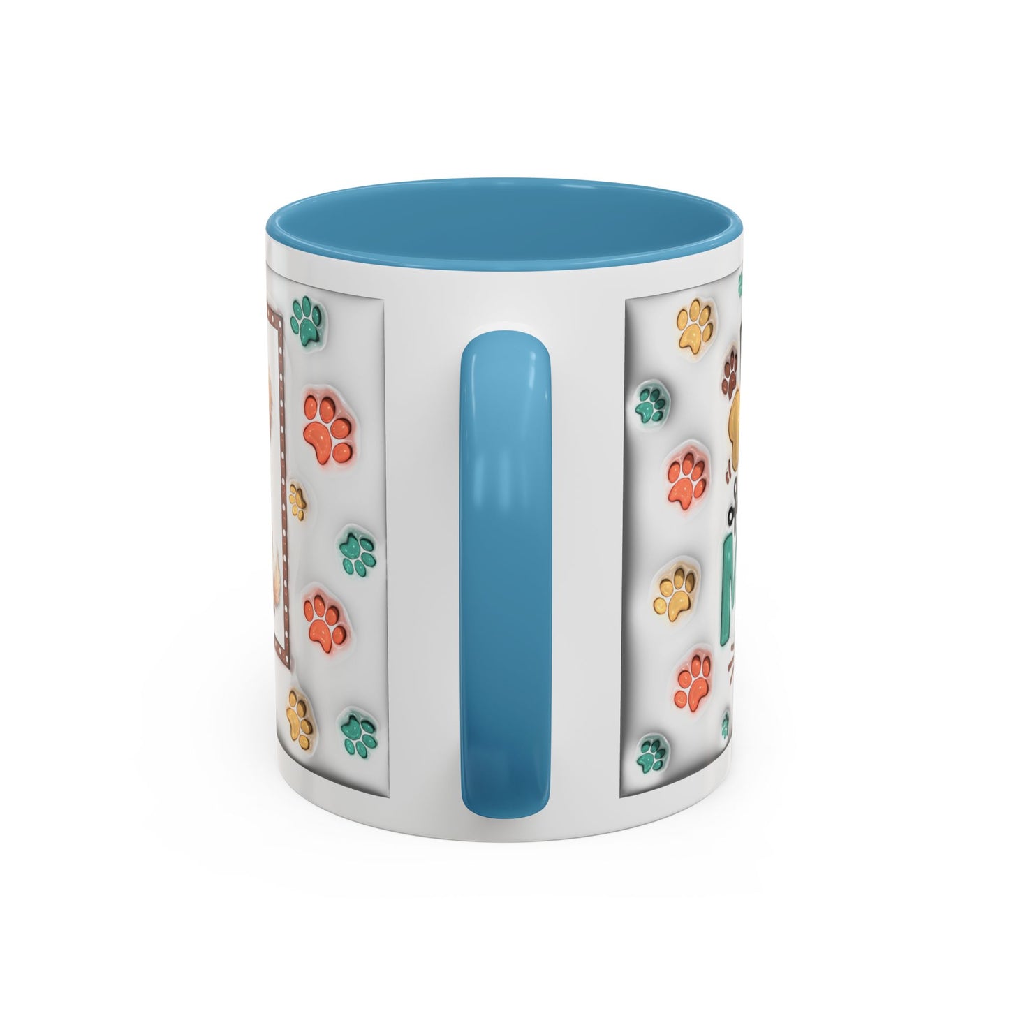 Personalized Puppy Photo Coffee Mug — Cute Paw Print Accent Mug (Custom Name)