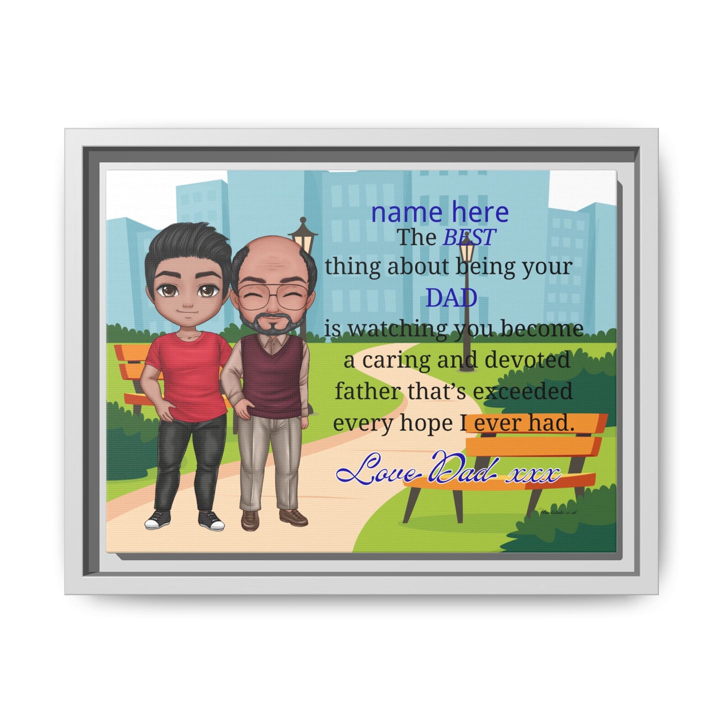 Personalized Father & Son Canvas Print — “The Best Thing About Being Your Dad” Framed Art