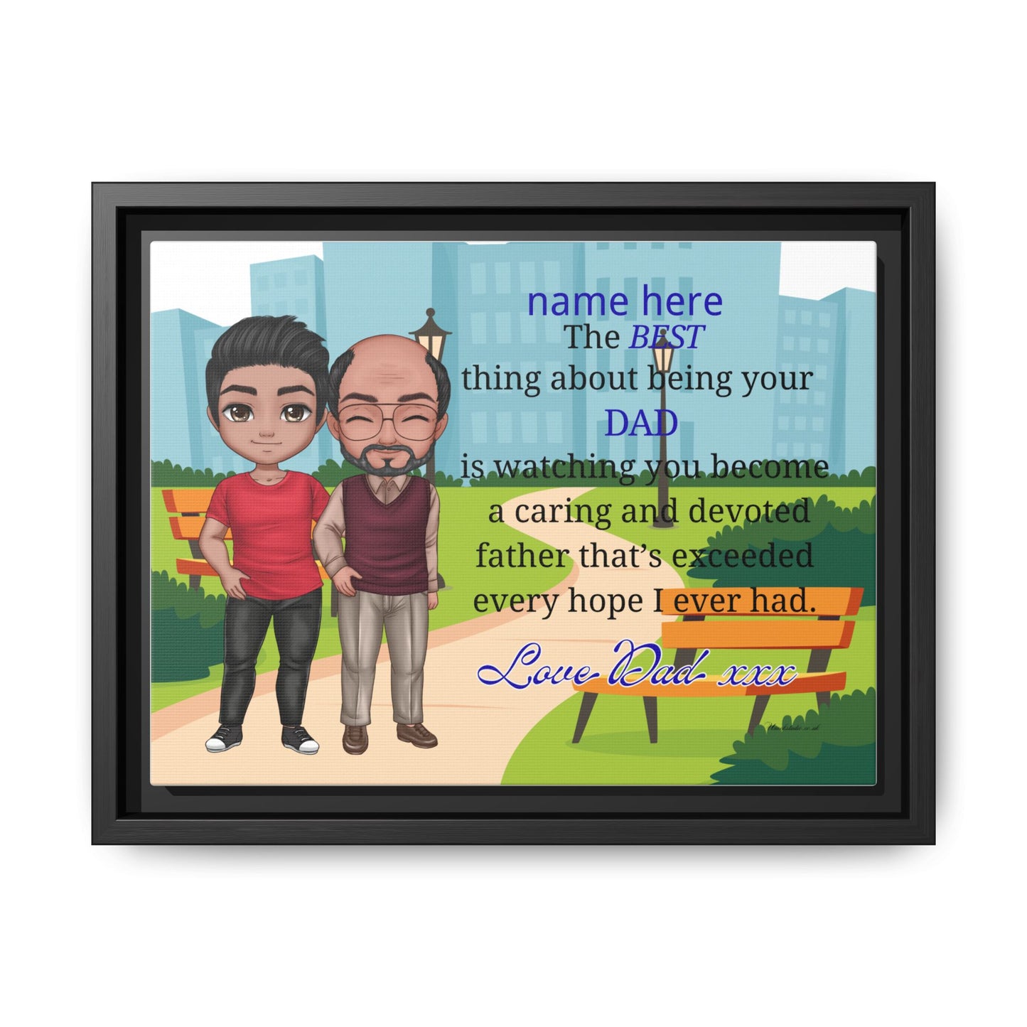 Personalized Father & Son Canvas Print — “The Best Thing About Being Your Dad” Framed Art