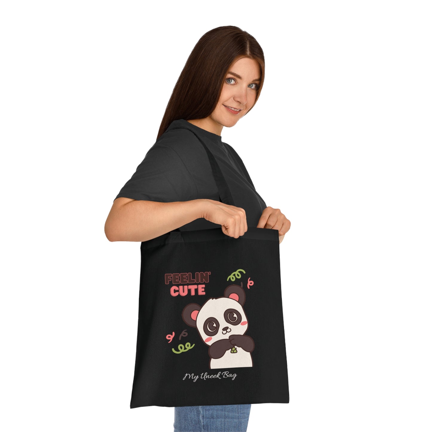 Feelin' Cute Panda Cotton Tote Bag