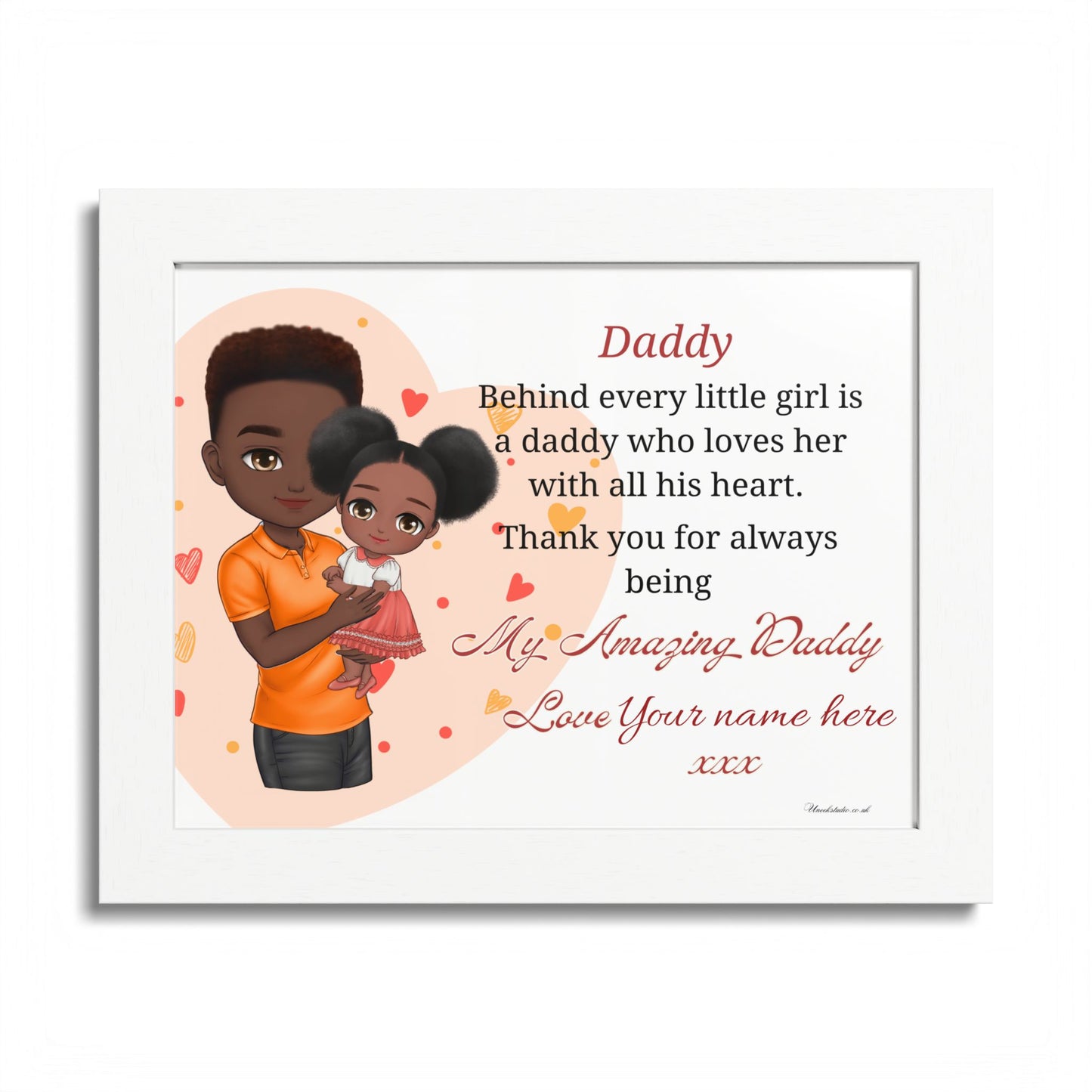 Daddy & Daughter Framed Poster – Personalized 'My Amazing Daddy' Keepsake