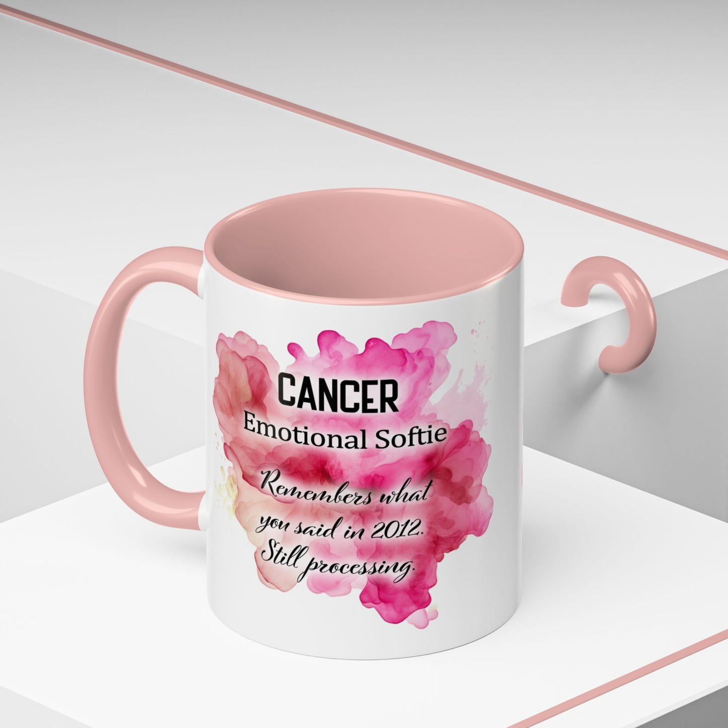 Cancer Zodiac Coffee Mug — Bold Pink Horoscope Design (Jun 21–Jul 22)