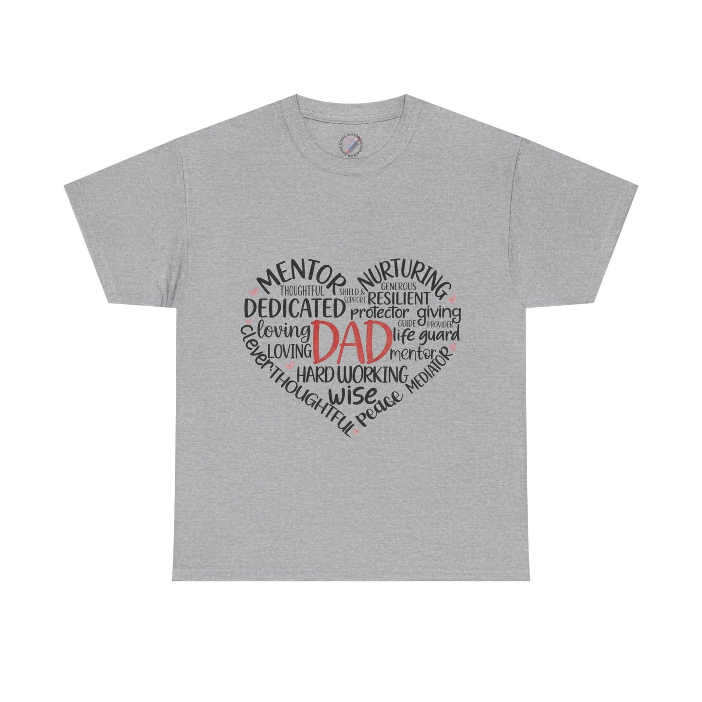 Dad Word Cloud Heart T-Shirt — Father’s Day Gift, Loving & Dedicated Dad Tee