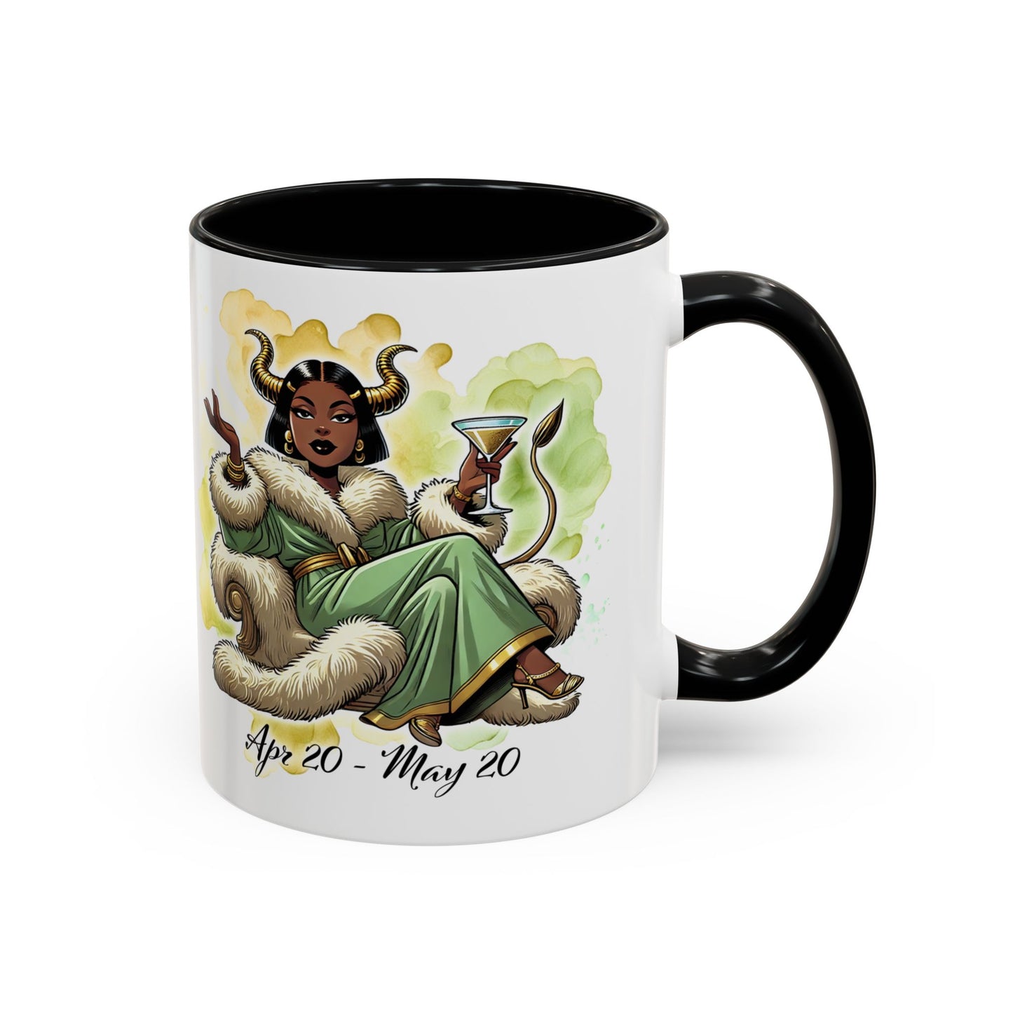 Taurus Coffee Mug — Zodiac Horoscope Mug with 'Apr 20 - May 20' Illustration