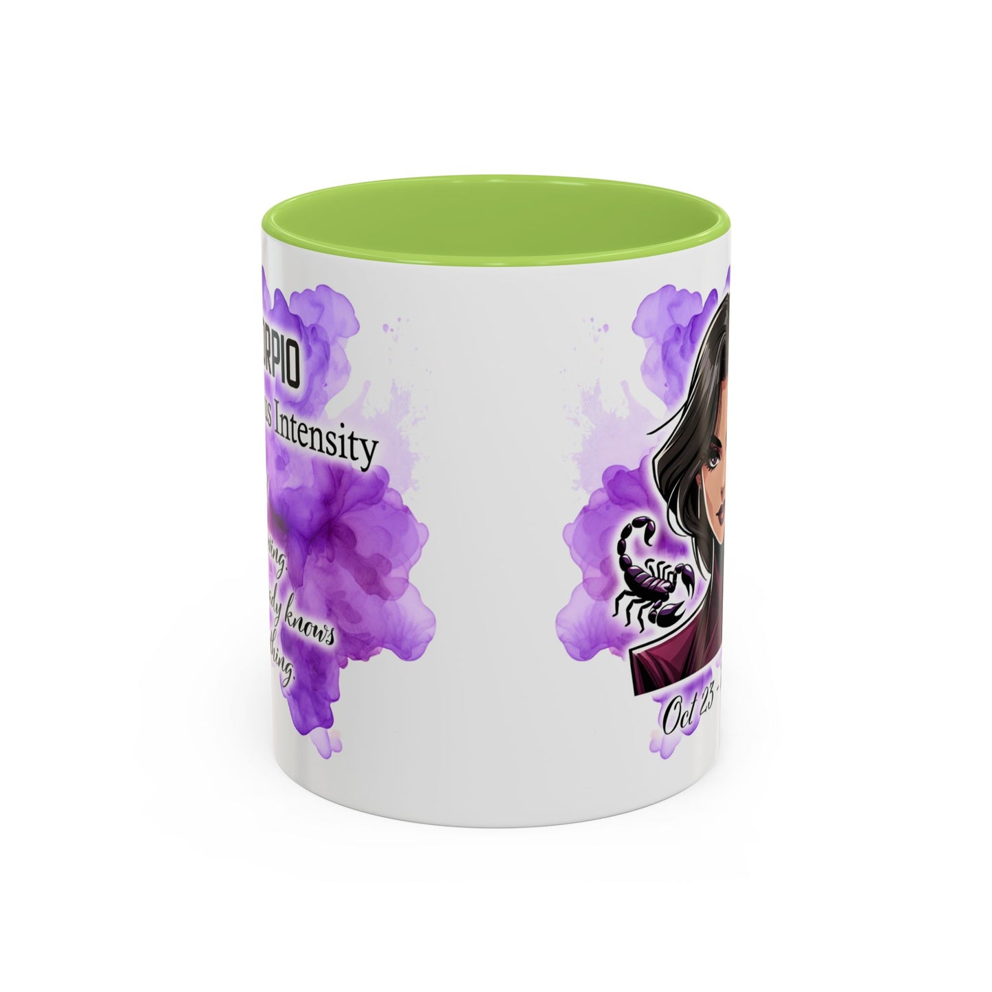 Scorpio Accent Coffee Mug — Zodiac Scorpio Girl Design (Oct 23–Nov 21)
