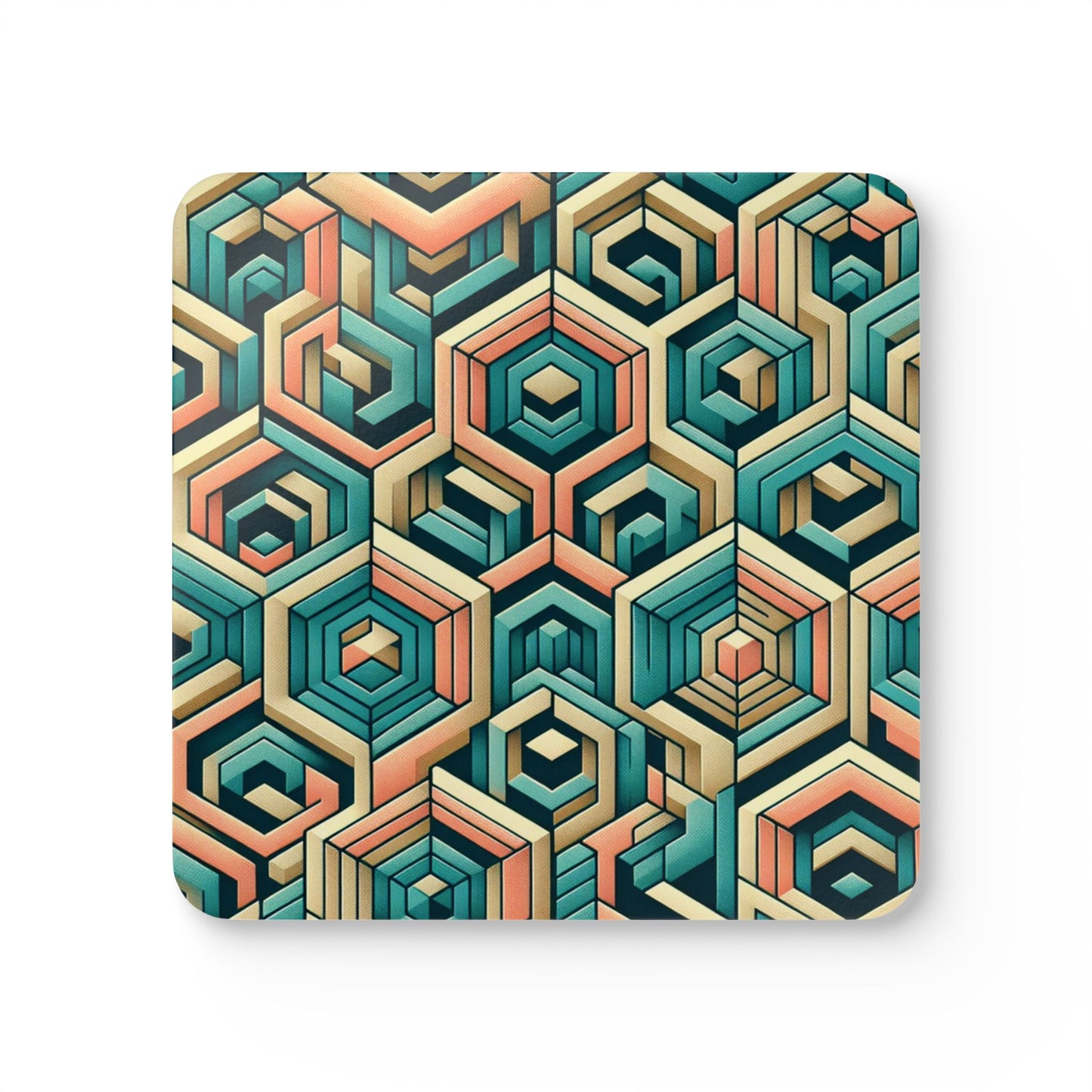 Geometric Cork Coaster Set