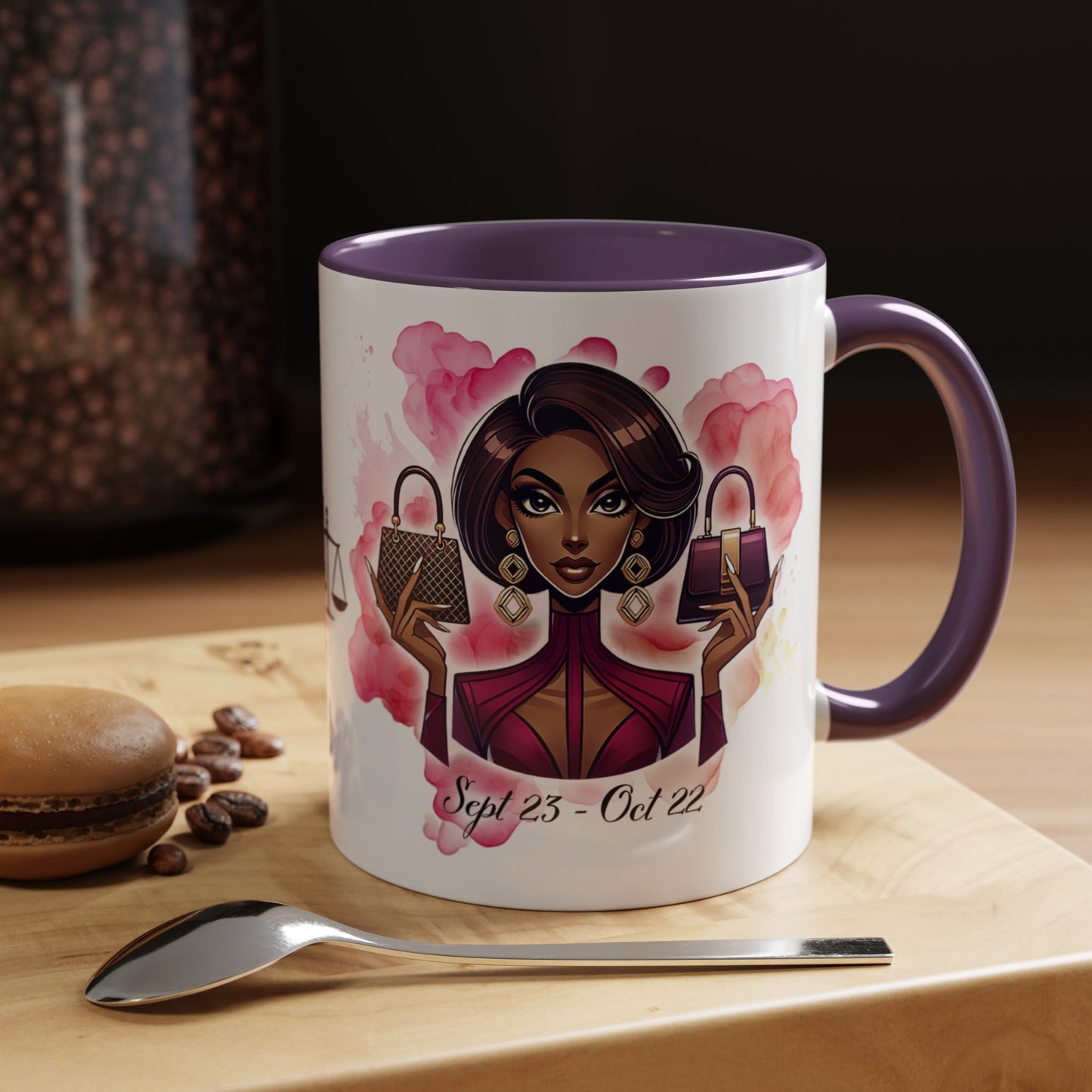 Libra Zodiac Coffee Mug — Elegant Libra Woman Design (Sept 23–Oct 22)