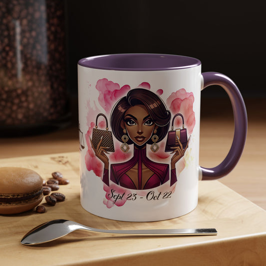 Libra Zodiac Coffee Mug — Elegant Libra Woman Design (Sept 23–Oct 22)