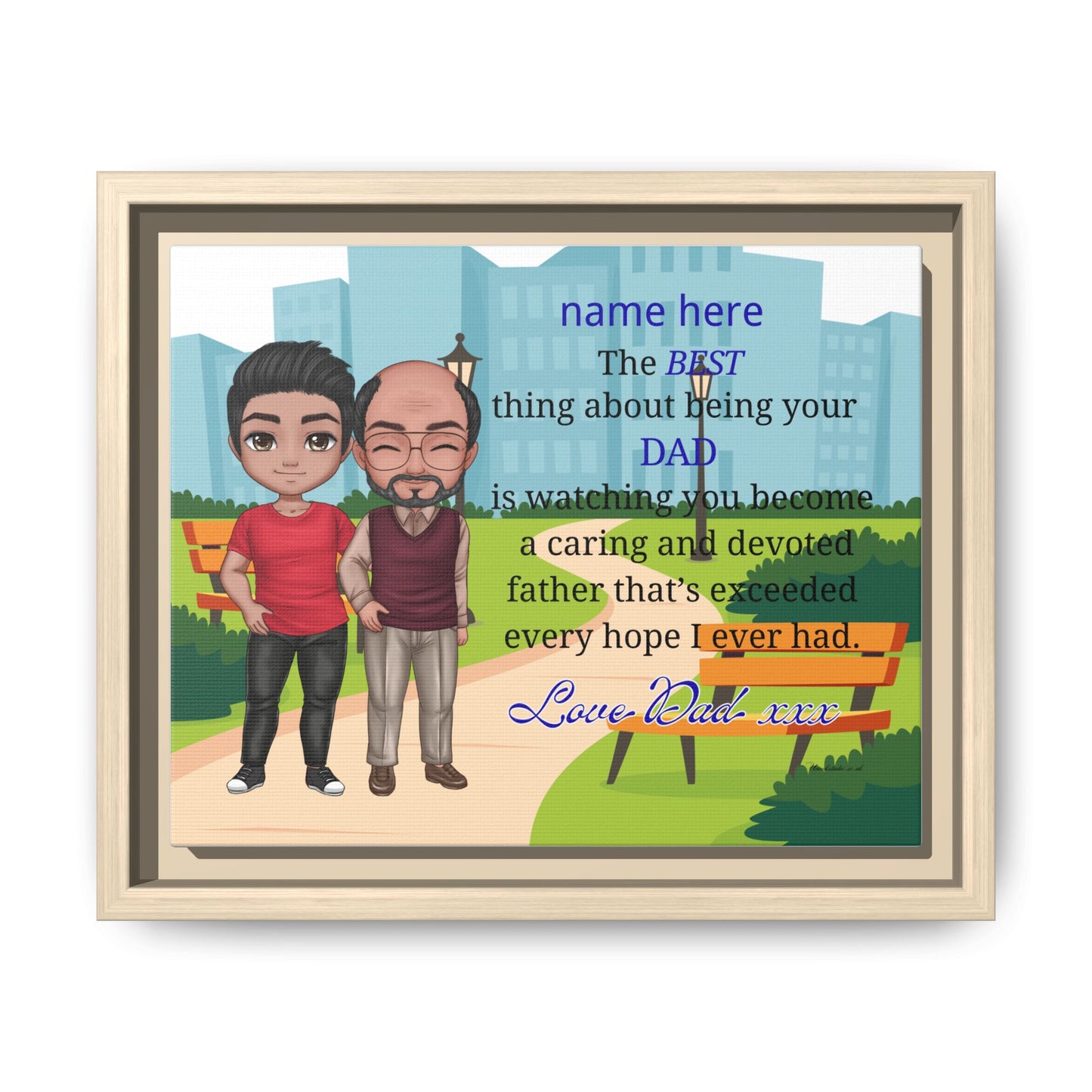 Personalized Father & Son Canvas Print — “The Best Thing About Being Your Dad” Framed Art