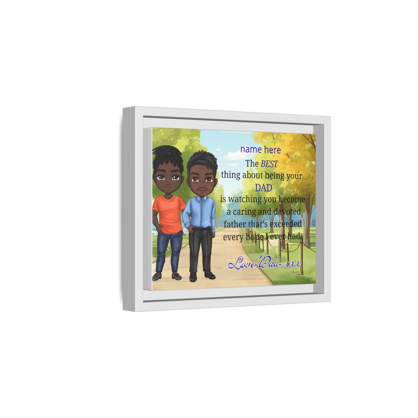 Framed Canvas Print — Personalized 'The Best Thing About Being Your Dad' Father's Day Art