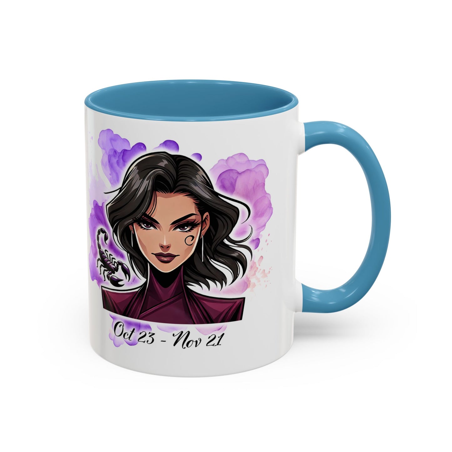 Scorpio Accent Coffee Mug — Zodiac Scorpio Girl Design (Oct 23–Nov 21)
