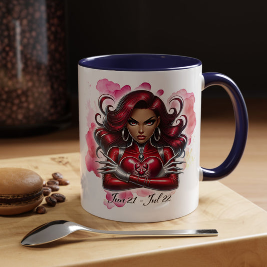 Cancer Zodiac Coffee Mug — Bold Pink Horoscope Design (Jun 21–Jul 22)
