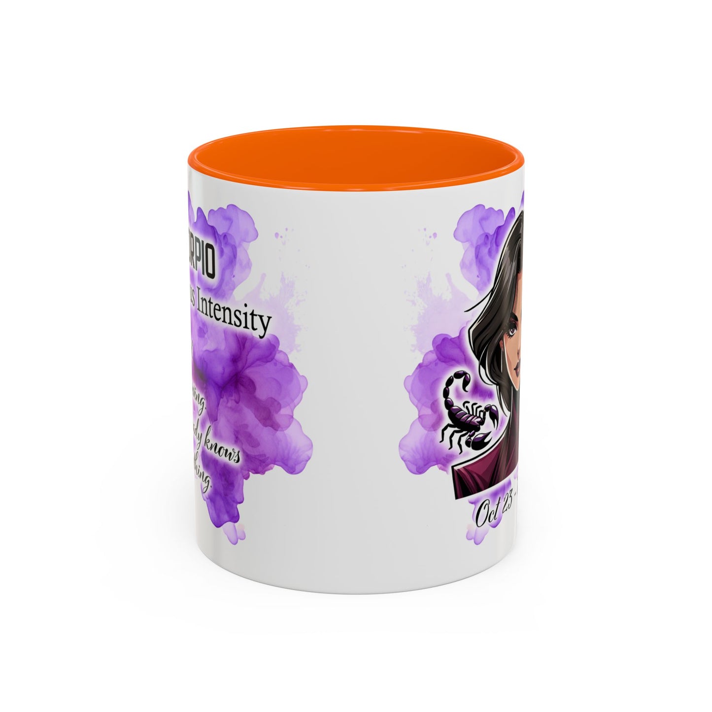 Scorpio Accent Coffee Mug — Zodiac Scorpio Girl Design (Oct 23–Nov 21)