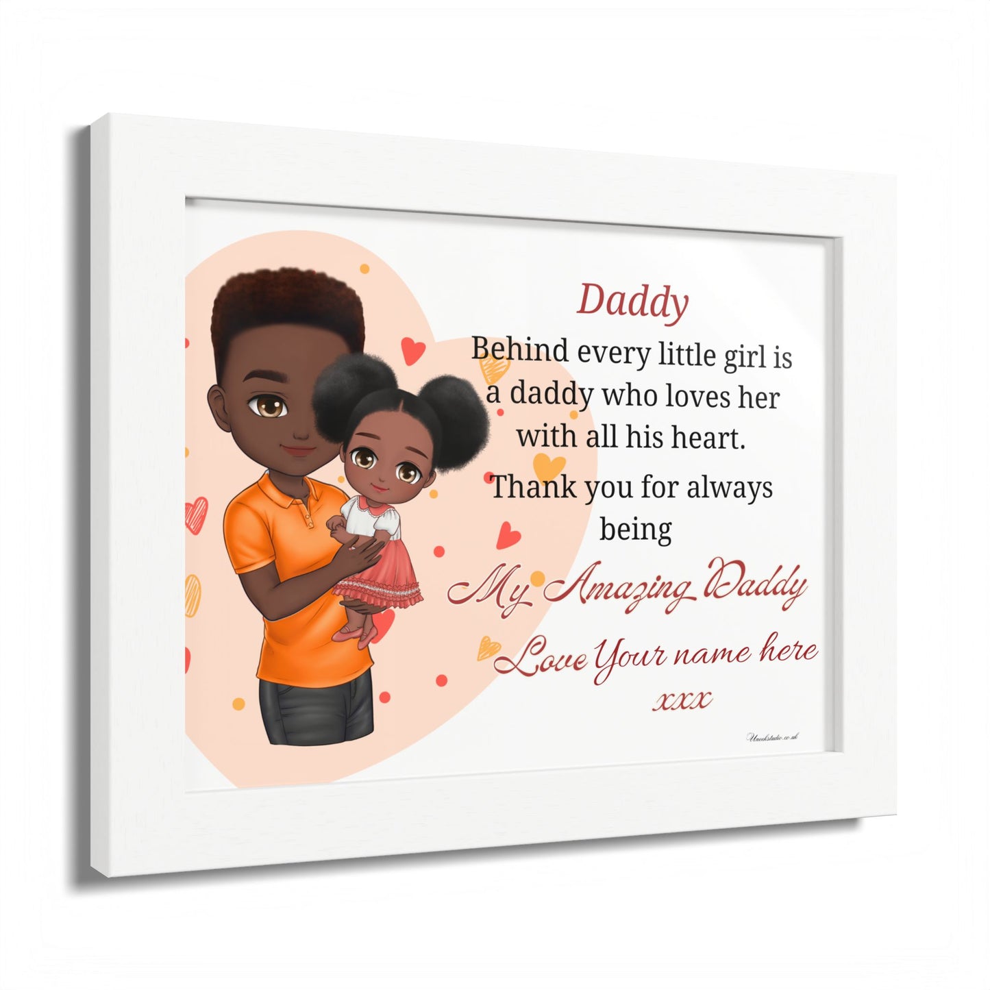 Daddy & Daughter Framed Poster – Personalized 'My Amazing Daddy' Keepsake