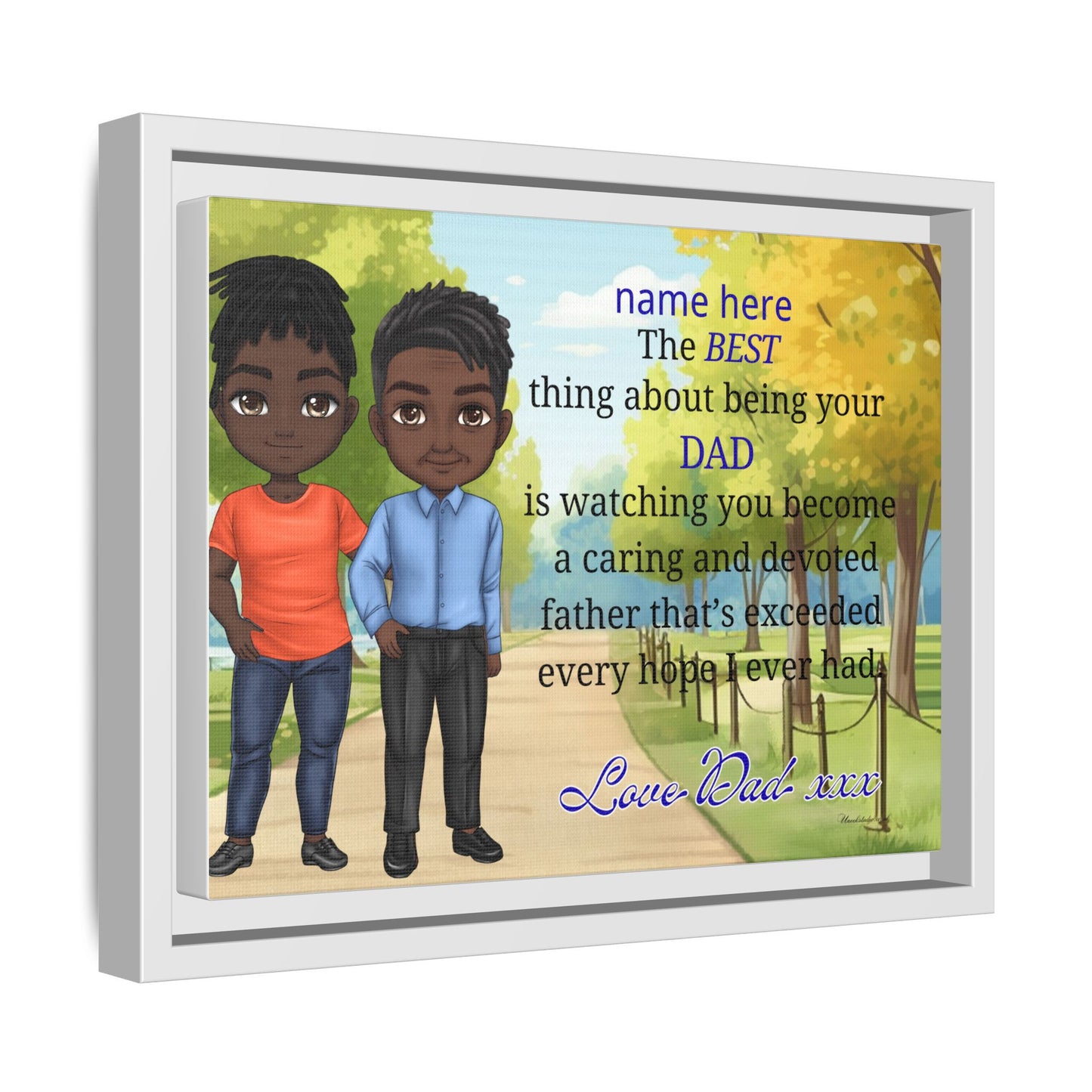 Framed Canvas Print — Personalized 'The Best Thing About Being Your Dad' Father's Day Art