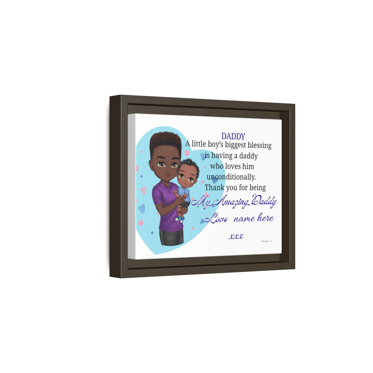 Framed Canvas Print — "Daddy: A little boy’s biggest blessing" Personalized Father’s Day Gift