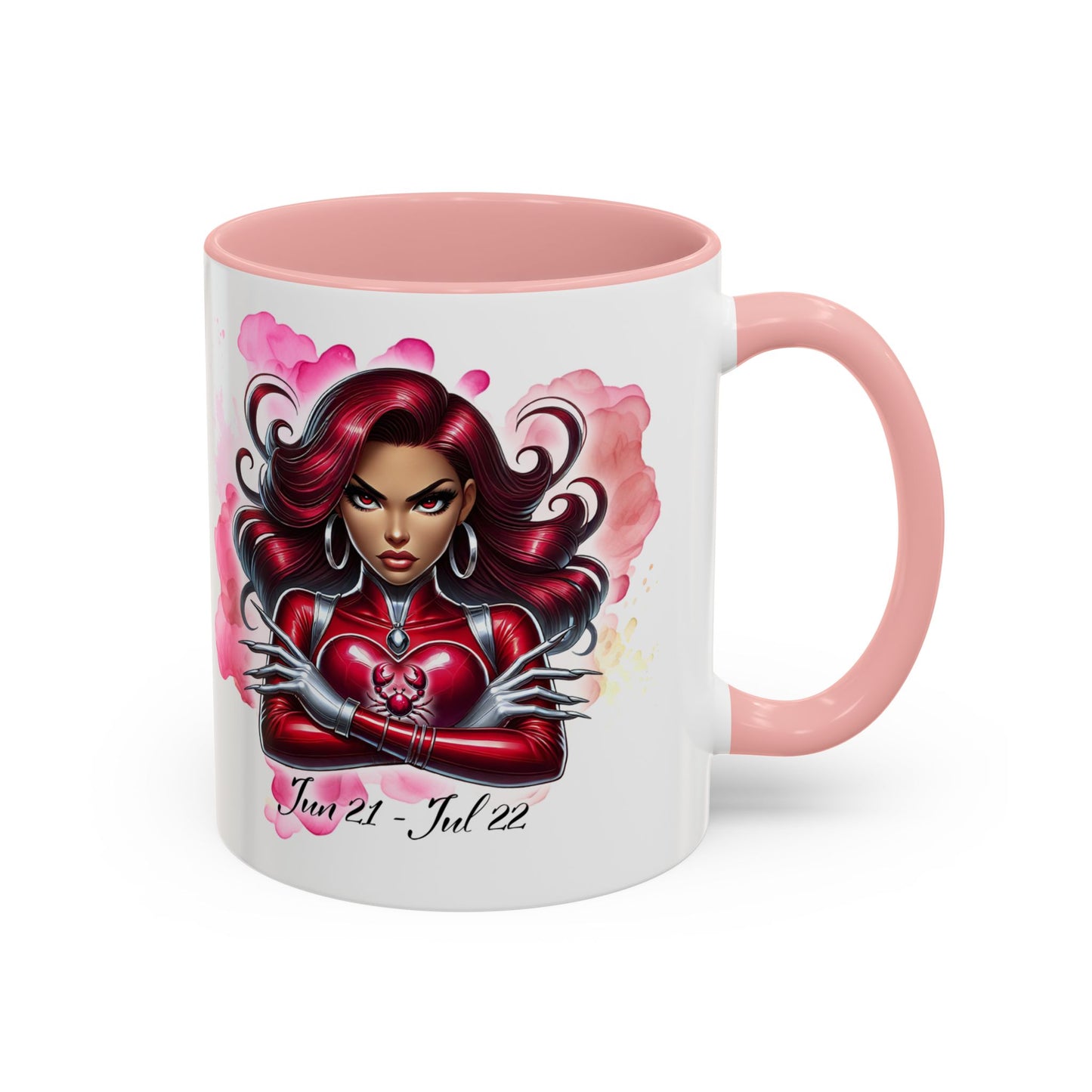 Cancer Zodiac Coffee Mug — Bold Pink Horoscope Design (Jun 21–Jul 22)