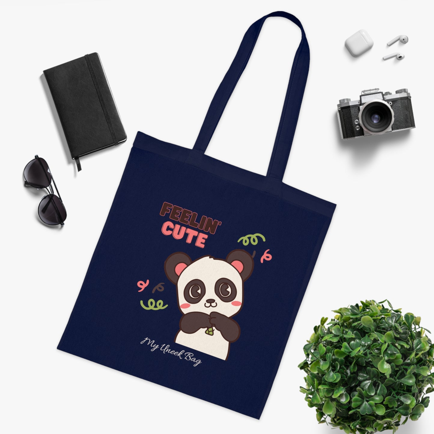 Feelin' Cute Panda Cotton Tote Bag