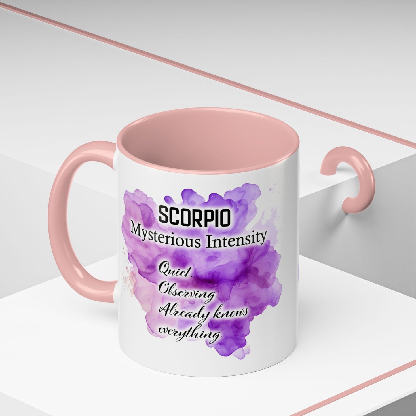 Scorpio Accent Coffee Mug — Zodiac Scorpio Girl Design (Oct 23–Nov 21)