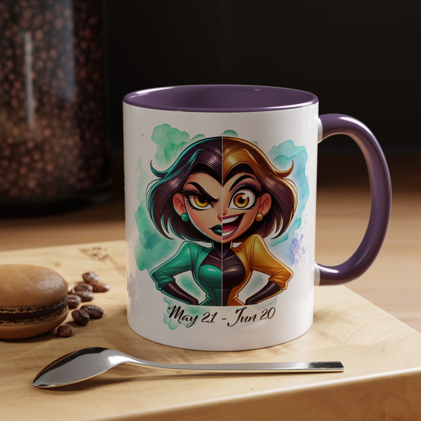 Gemini Zodiac Coffee Mug – May 21–June 20 Astrological Twin Design (Accent 11/15oz)