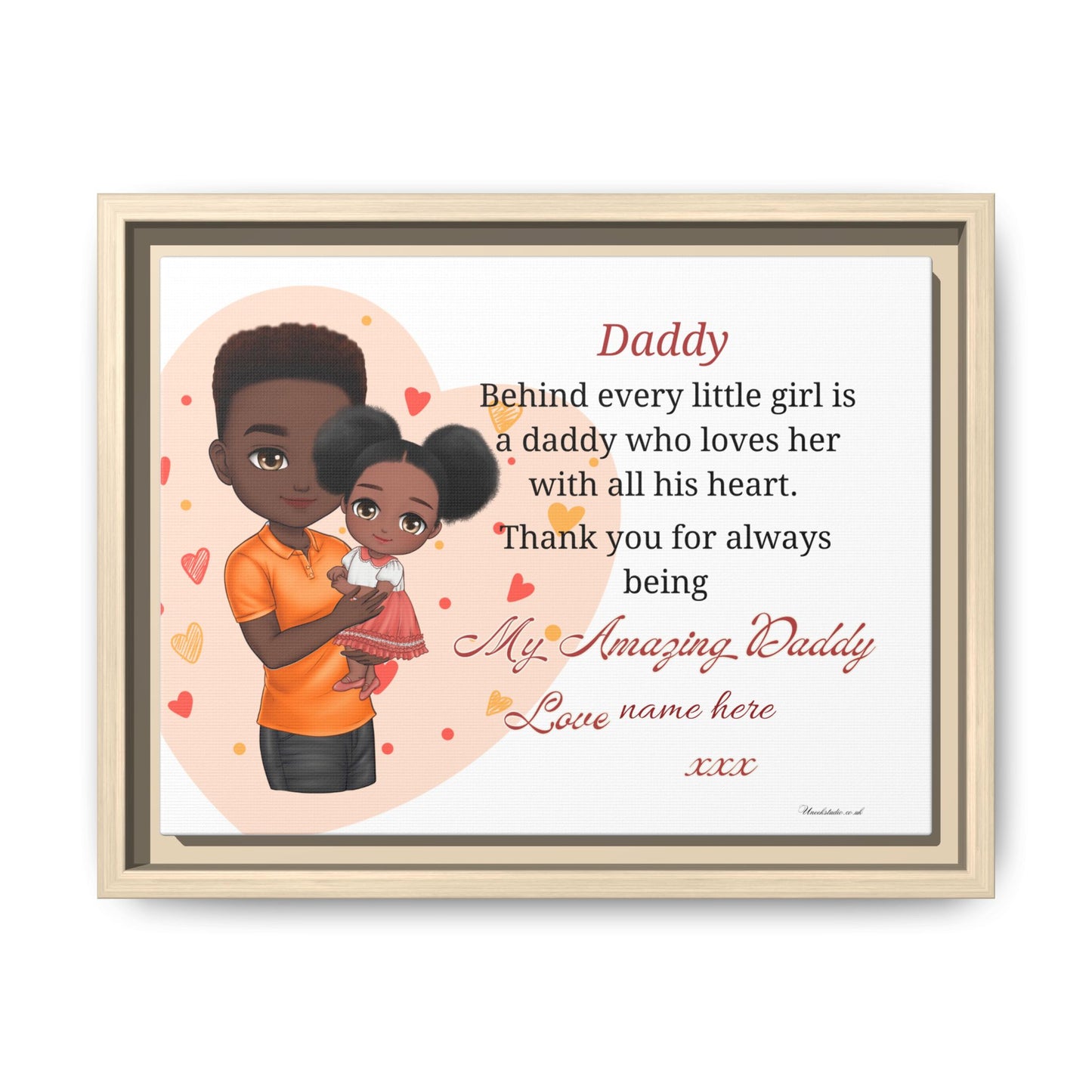 "Daddy, Behind Every Little Girl" Personalized Father’s Day Gift - Framed Canvas Print