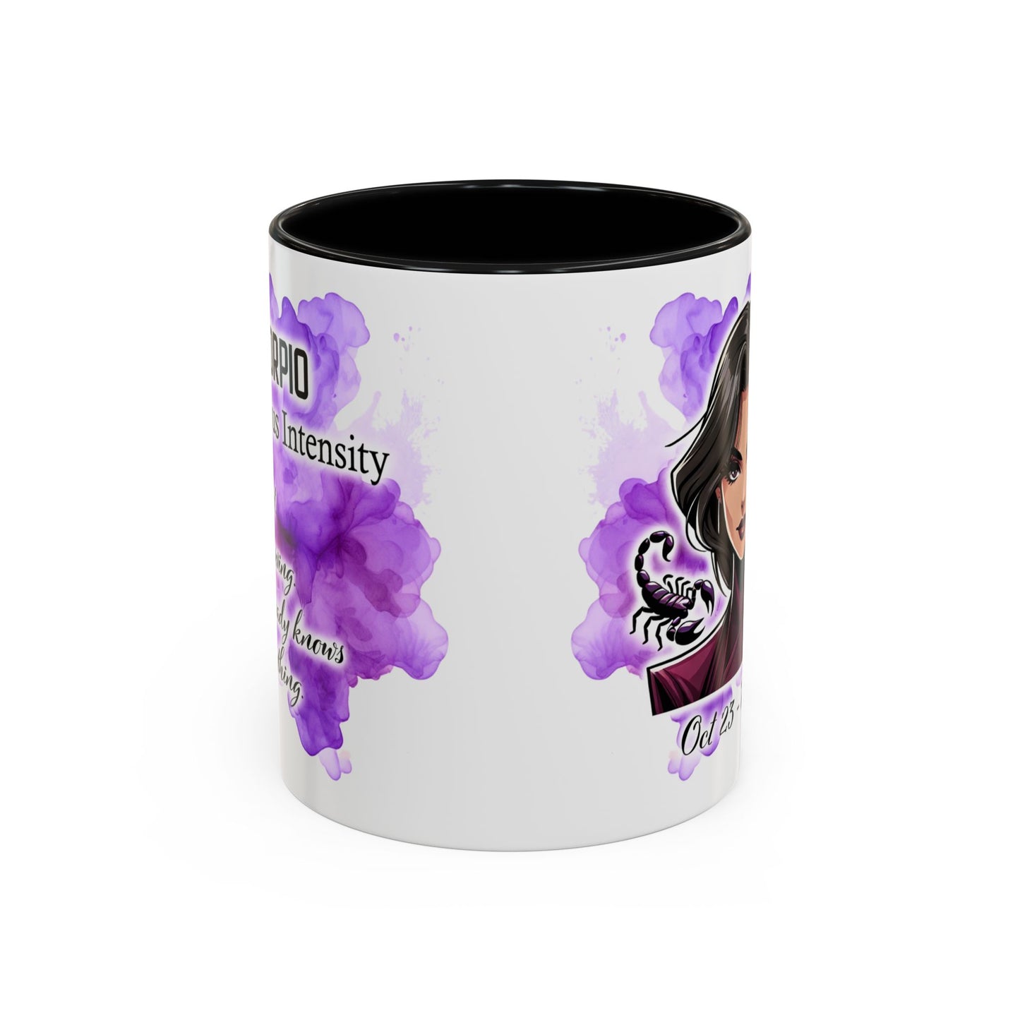 Scorpio Accent Coffee Mug — Zodiac Scorpio Girl Design (Oct 23–Nov 21)