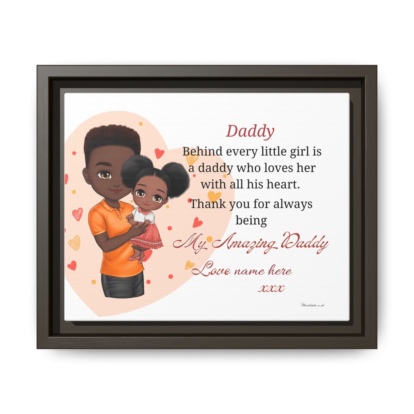 "Daddy, Behind Every Little Girl" Personalized Father’s Day Gift - Framed Canvas Print
