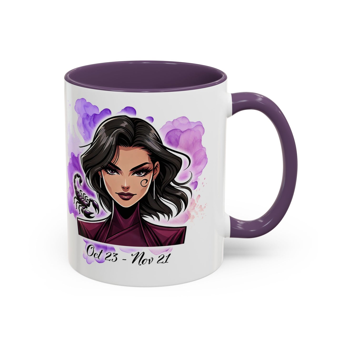 Scorpio Accent Coffee Mug — Zodiac Scorpio Girl Design (Oct 23–Nov 21)