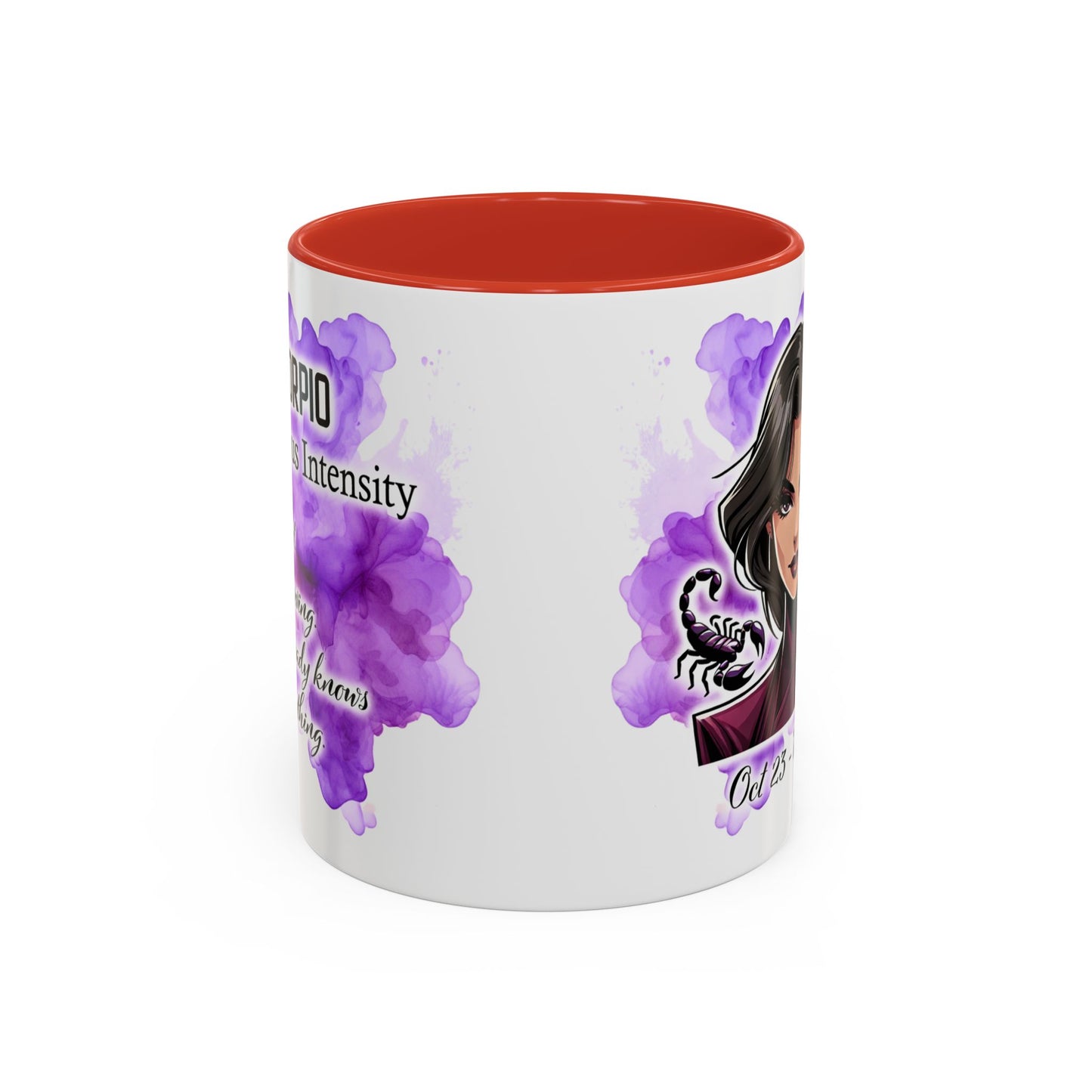 Scorpio Accent Coffee Mug — Zodiac Scorpio Girl Design (Oct 23–Nov 21)