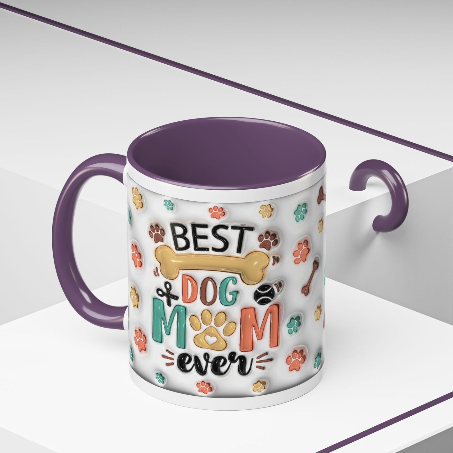 Personalized Puppy Photo Coffee Mug — Cute Paw Print Accent Mug (Custom Name)