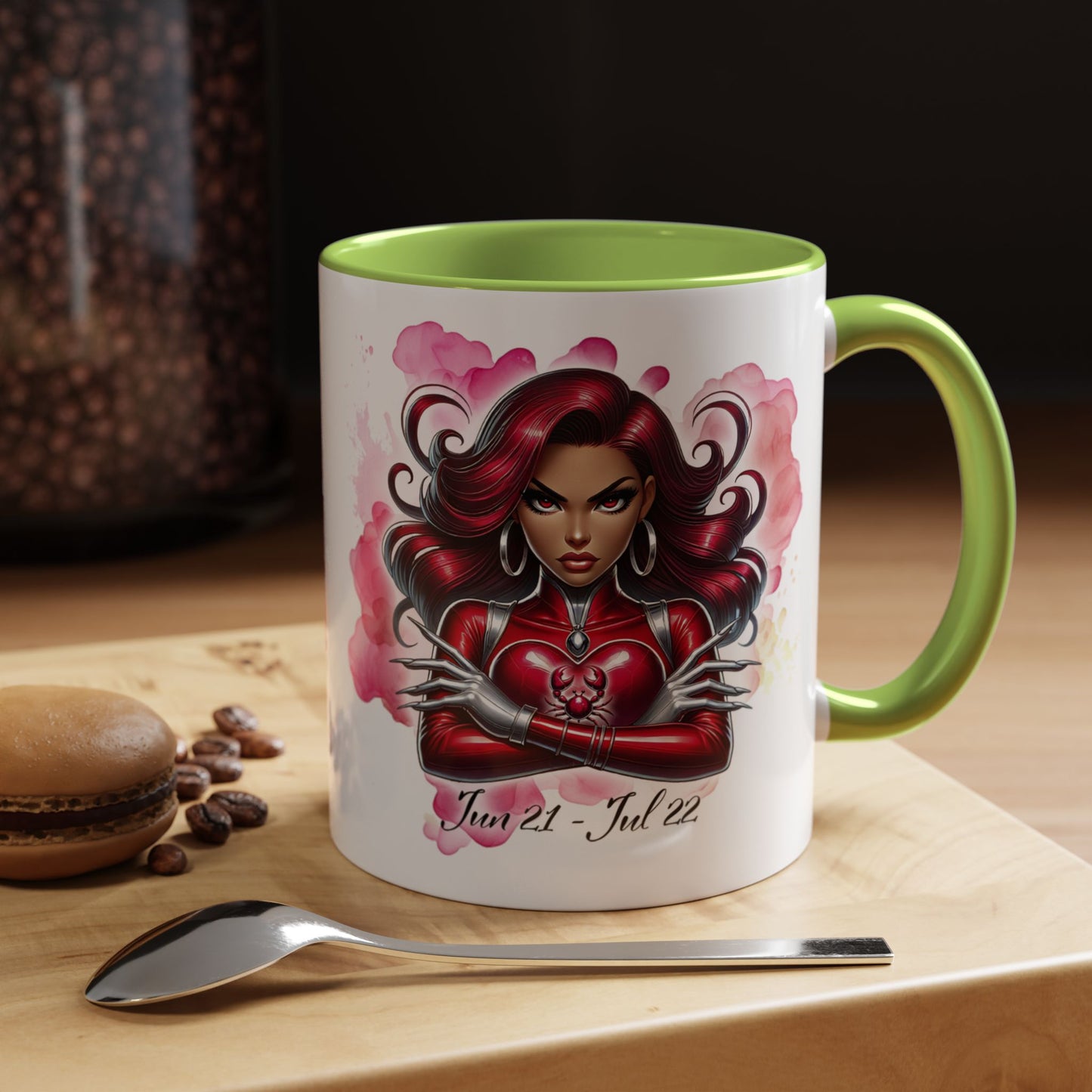 Cancer Zodiac Coffee Mug — Bold Pink Horoscope Design (Jun 21–Jul 22)