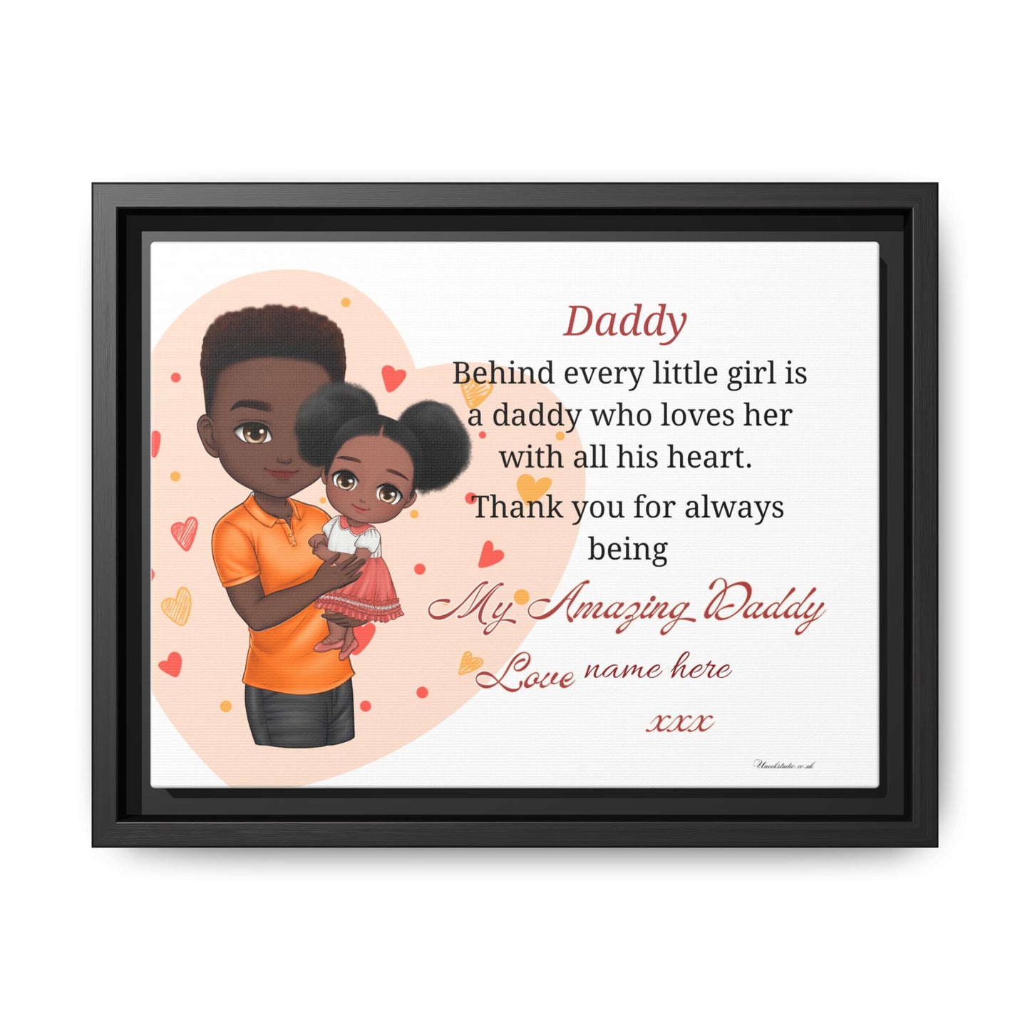 "Daddy, Behind Every Little Girl" Personalized Father’s Day Gift - Framed Canvas Print