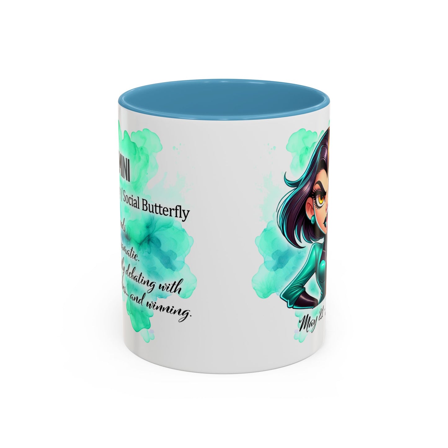 Gemini Zodiac Coffee Mug – May 21–June 20 Astrological Twin Design (Accent 11/15oz)