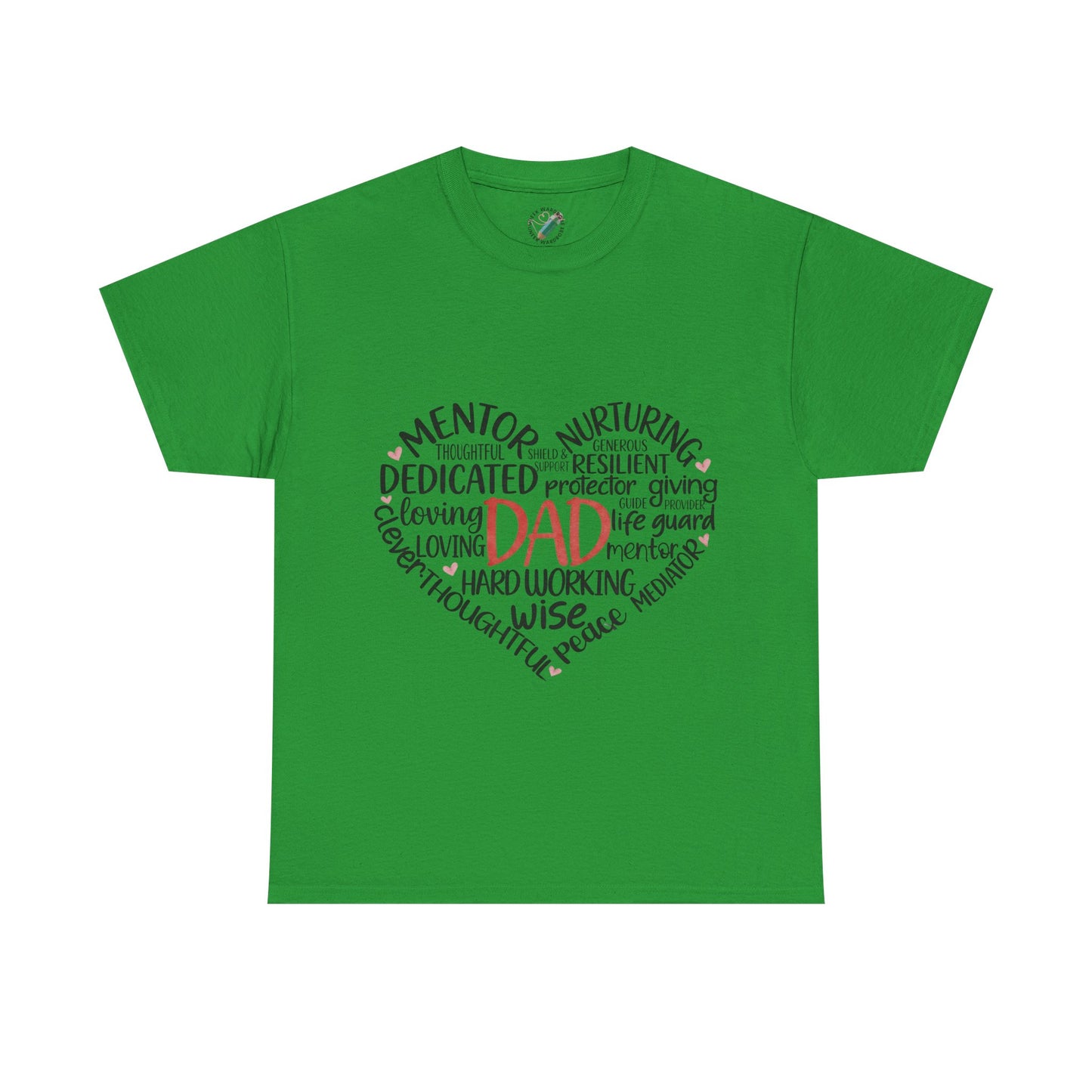 Dad Word Cloud Heart T-Shirt — Father’s Day Gift, Loving & Dedicated Dad Tee