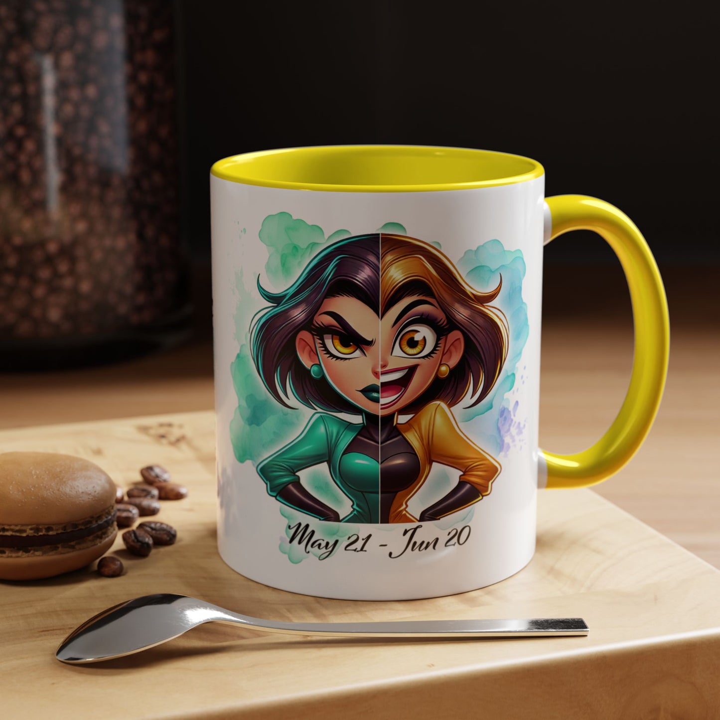 Gemini Zodiac Coffee Mug – May 21–June 20 Astrological Twin Design (Accent 11/15oz)