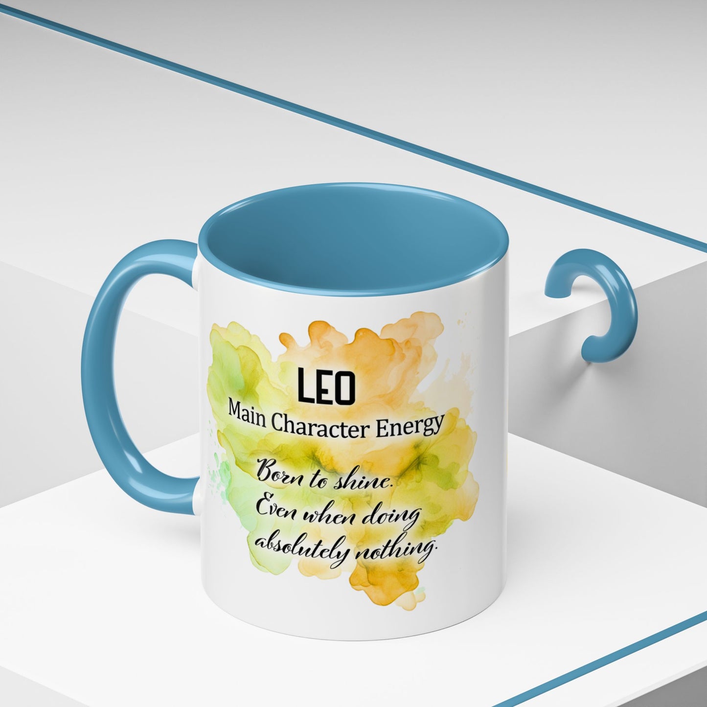 Leo Zodiac Coffee Mug — "I Am the Sun" Afro Woman Design (July 23–Aug 22)
