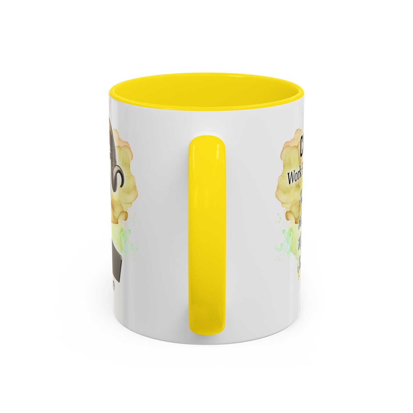 Aries Zodiac Coffee Mug — 'Dec 22 - Jan 19' Ram Girl Accent Mug