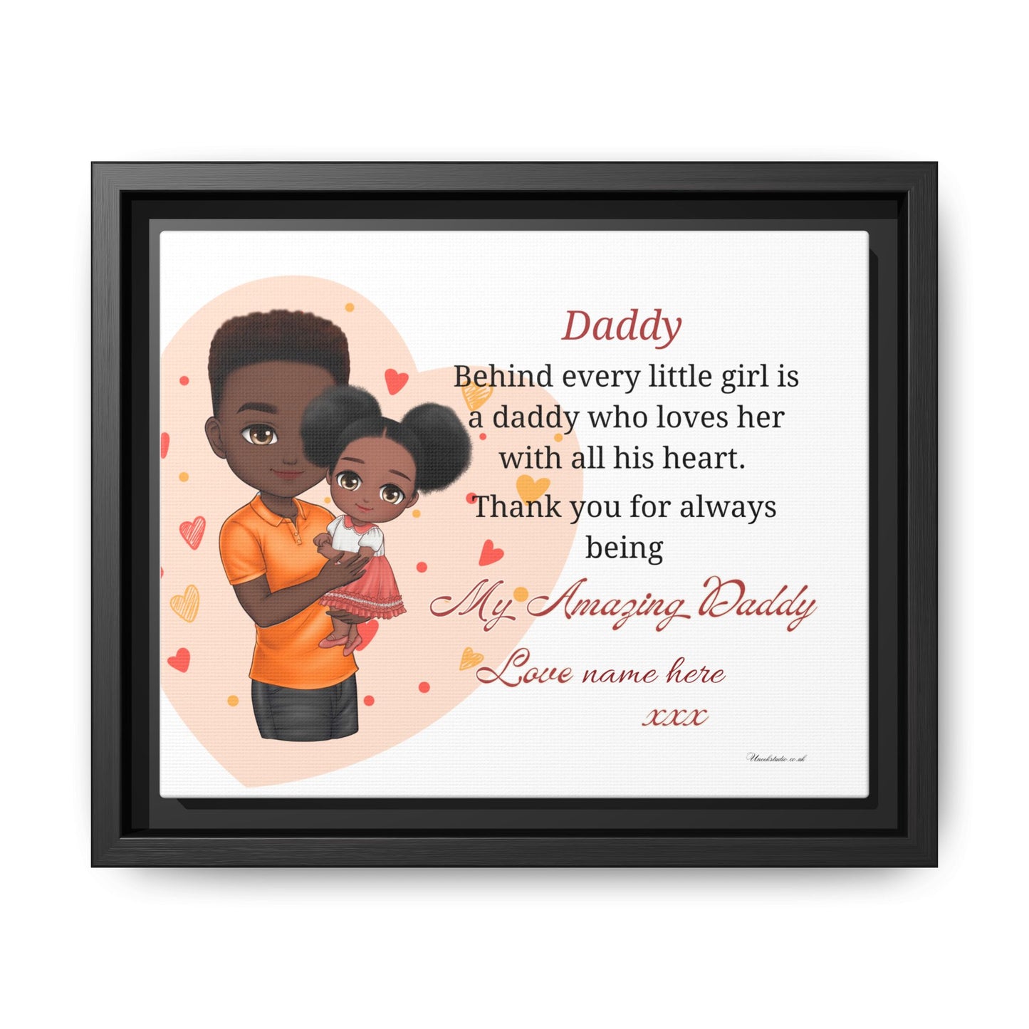 "Daddy, Behind Every Little Girl" Personalized Father’s Day Gift - Framed Canvas Print
